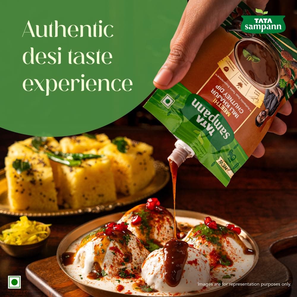 Tata Sampann Meethi Imli Khajur Chutney Dip, Made with Tamarind & Dates, Sweet & Tangy Flavour, Ready to eat, Pairs Well with Chaats & Snacks, Quality Ingredients, Hygienically Prepared, 200 g — image 2