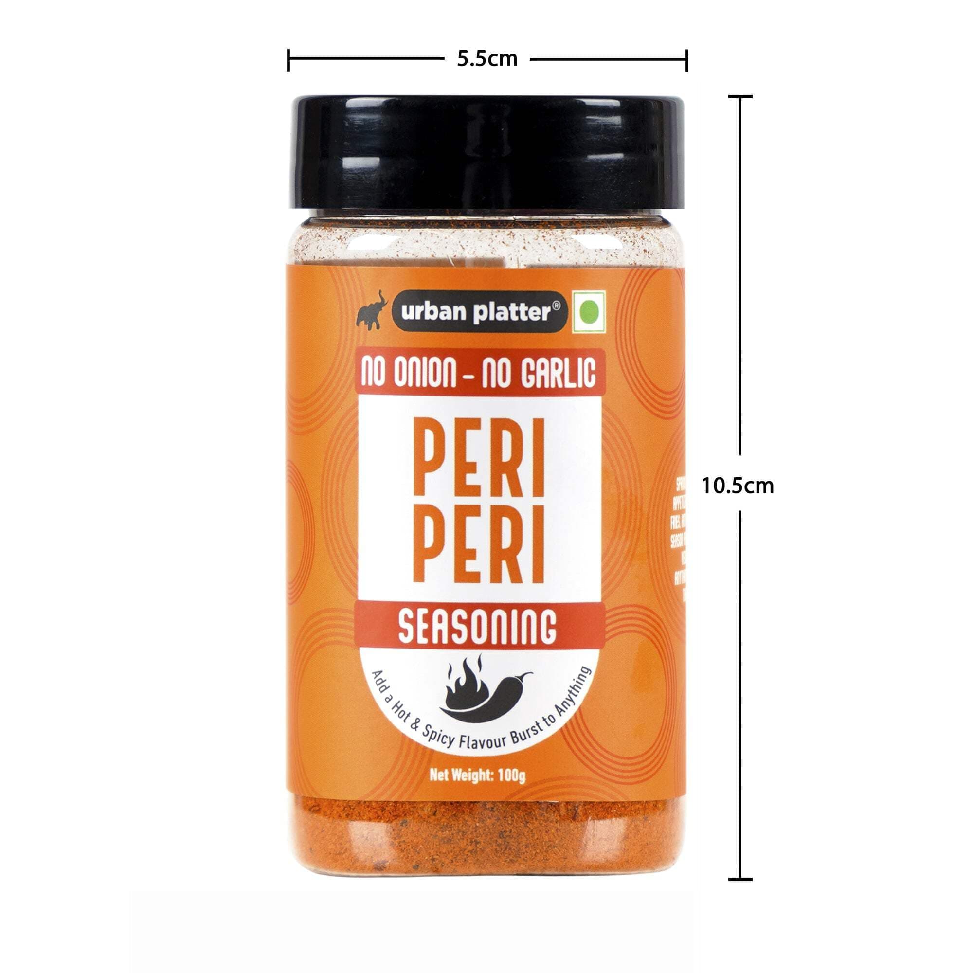 Urban Platter Jain Peri Peri Seasoning, 100g (Signature African-Style Spice Blend | Onion & Garlic- free | Great For Fries, Popcorn, Makhanas & Marinades) — image 7