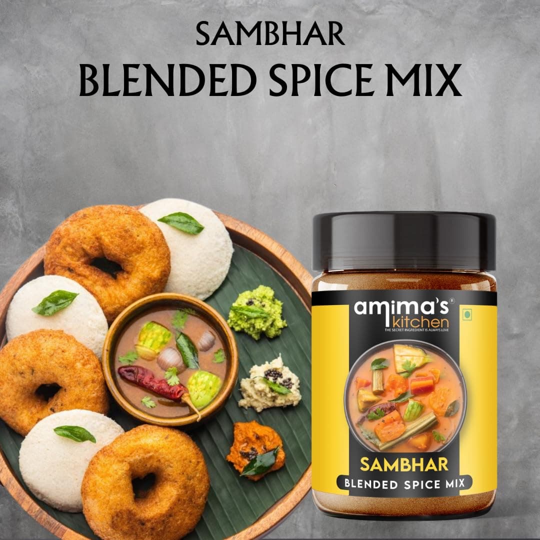 Amima's Kitchen Sambhar Jain Spice Mix (No Onion No Garlic) – 100 Grams | Blended Spice Mix | For Healthy and Delicious Cooking | No Synthetic Flavour & Color | Ready Masala Powder — image 3