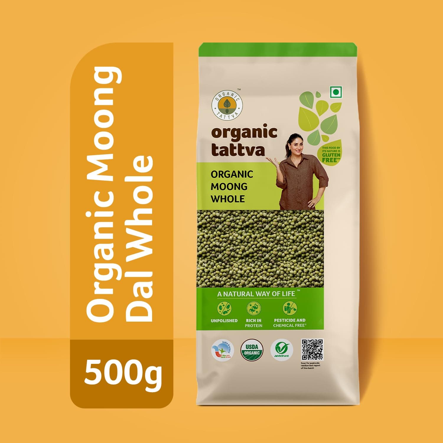 ORGANIC TATTVA , Organic Moong Whole/Sabut Moong Dal, Rich In Protein | Naturally Gluten Free And Unpolished | Pesticide And Chemical Free, 500 Gram — image 3