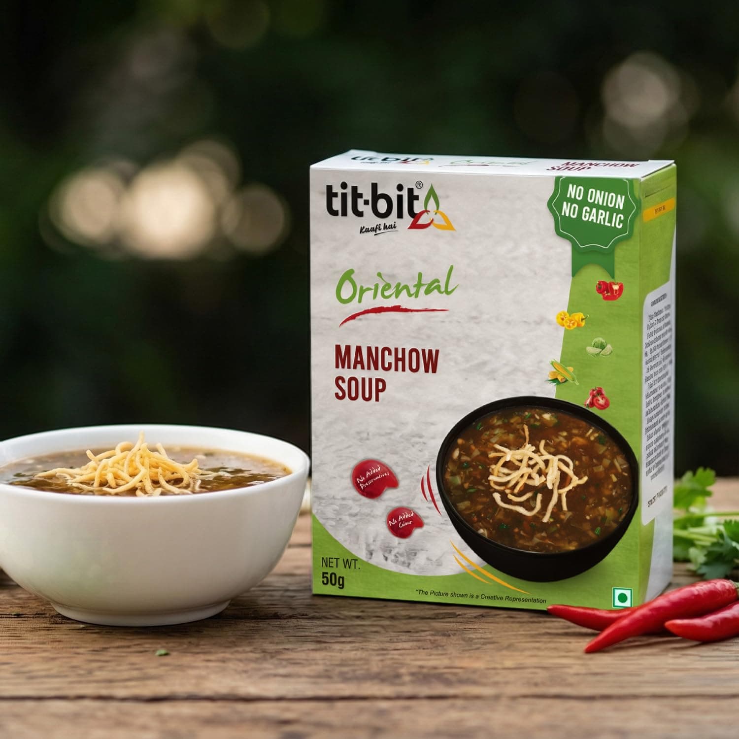 Tit-Bit Veg Manchow Soup Pack of 5 (250g), Hot and Spicey Chinese Soup, No Onion No Garlic Ready-to-eat Manchow Soup Packets for Easy Preparation — image 6