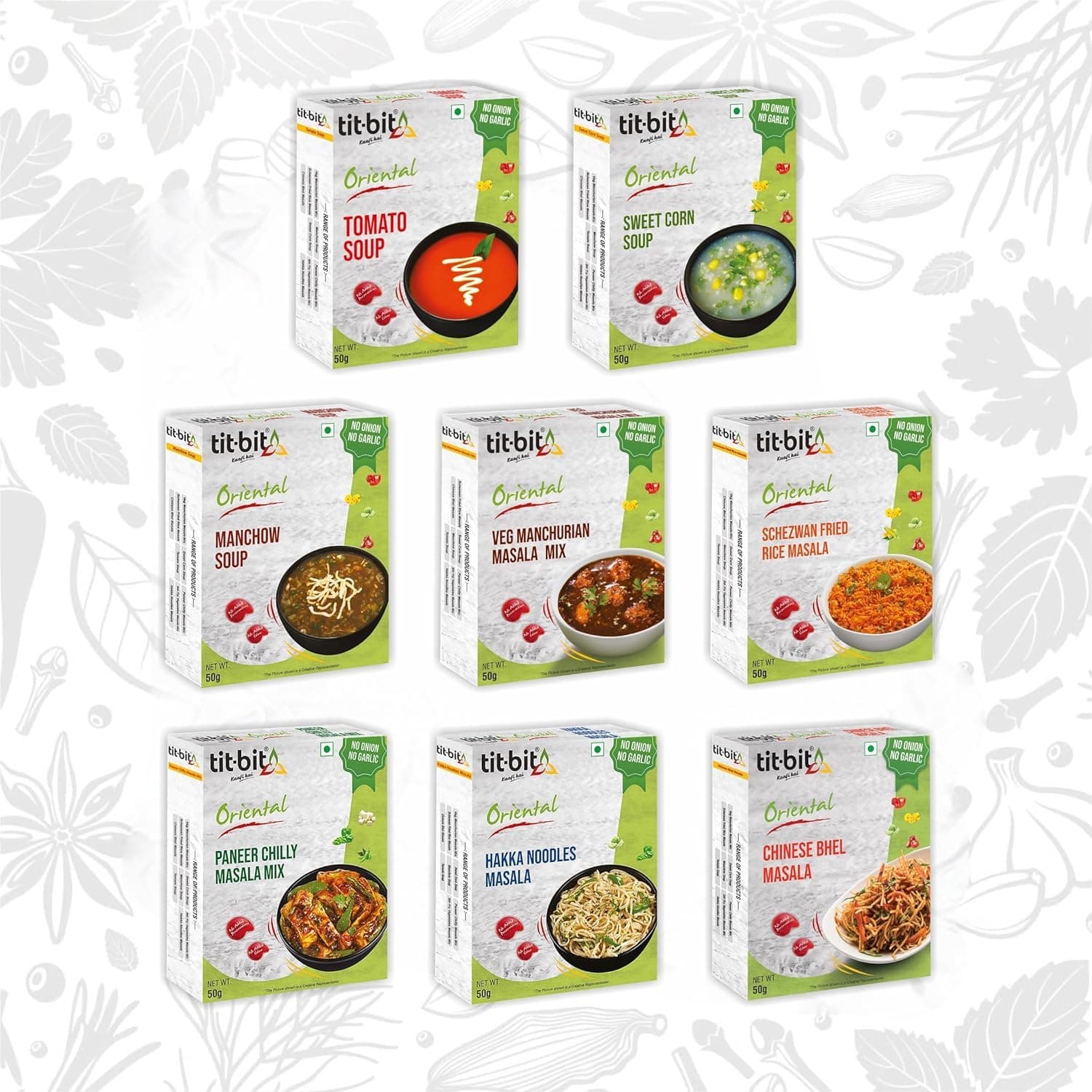 Tit-Bit Oriental - No Onion No Garlic Chinese Masala's Easy to Cook (Jumbo Combo),8 Count — image 2