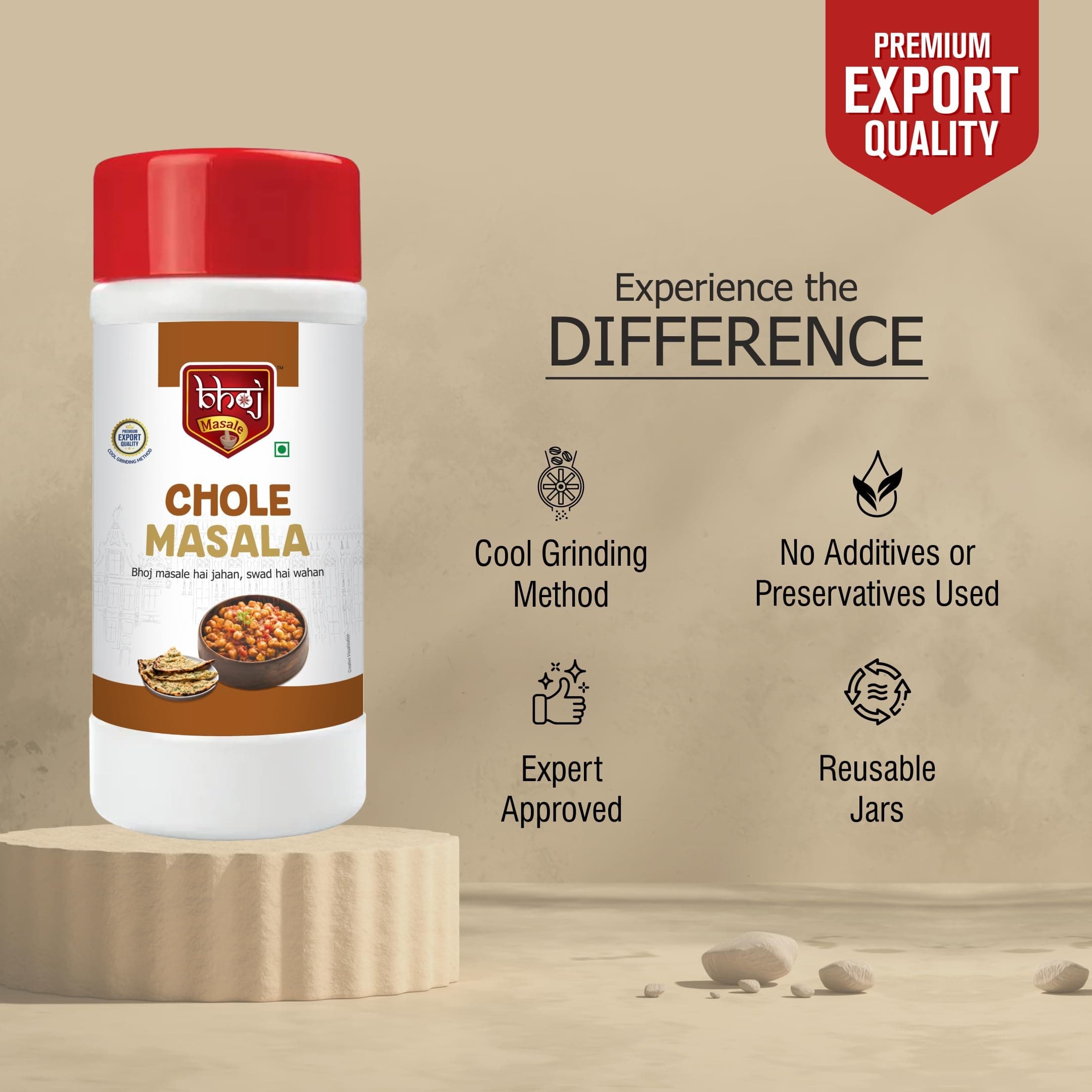 Bhoj Masale Chole Masala 450GM | Blended Spice With Natural Oils for Authentic Taste and Colour | For Healthy Delicious & Flavourful Cooking. No colour, no preservatives, no onion and no garlic ( Jain Masala ) — image 6