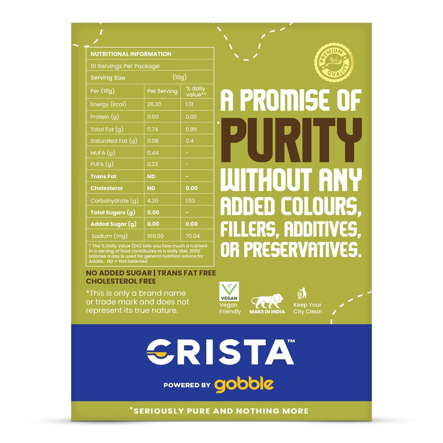 CRISTA Khatta Jal Jeera Masala | Vegan | Cholesterol Free | Trans Fat Free | No Onion | No Garlic | No Added Sugar | Zero added Colours, Fillers, Additives & Preservatives | 100 gms — image 3