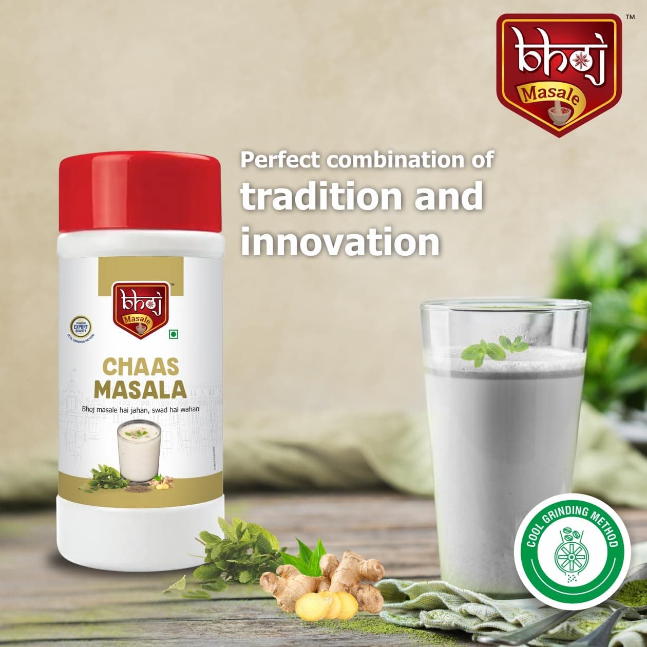 Bhoj Masale Chaas Masala 450GM | Buttermilk Masala | Helpful for digestion. No Colour, No Preservatives, No Onion & No Garlic (Jain Masala) — image 3