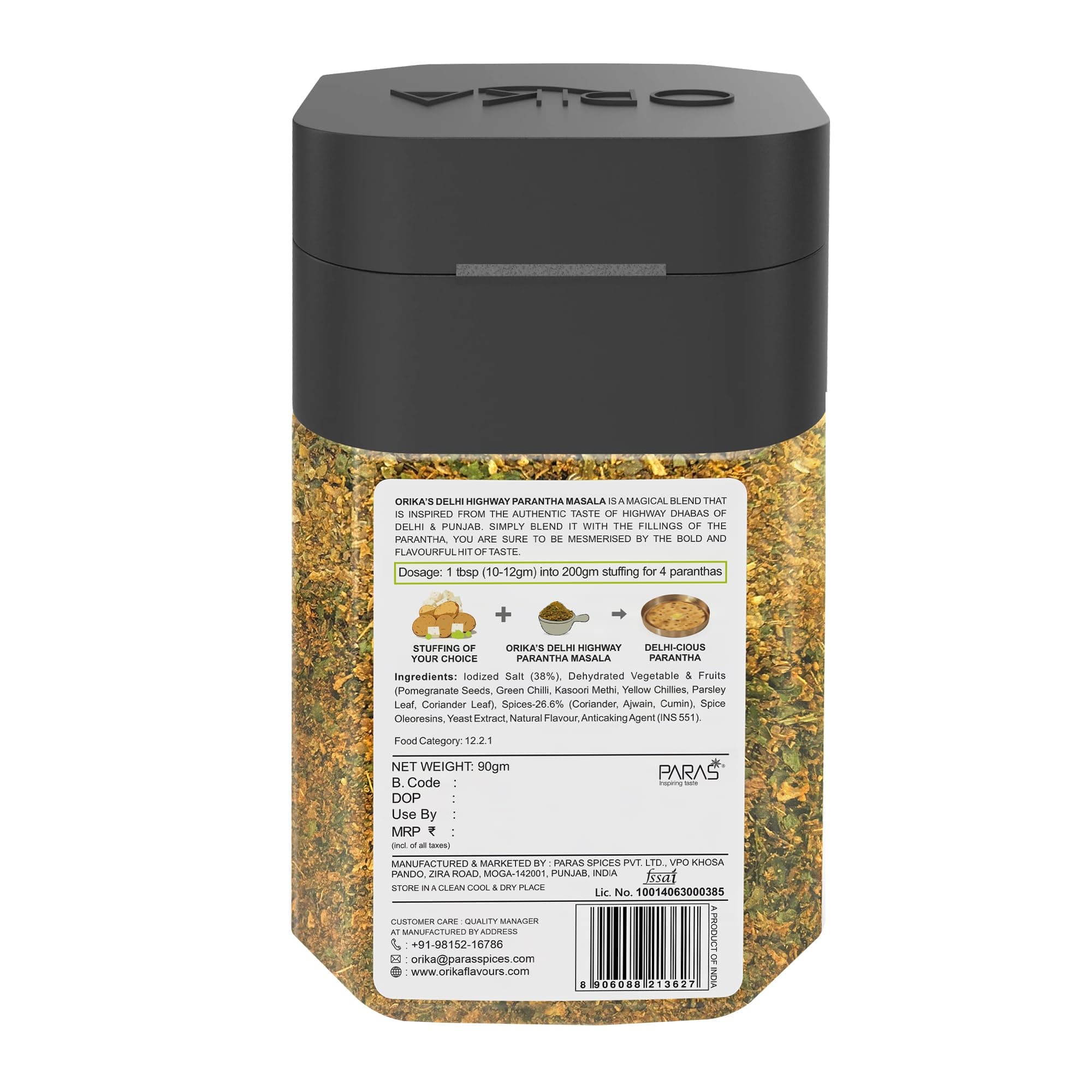 Orika Delhi Highway Parantha Masala, 90 G | Authentic North Indian Spice Blend for Paranthas | No Artificial Colour and Additives — image 3