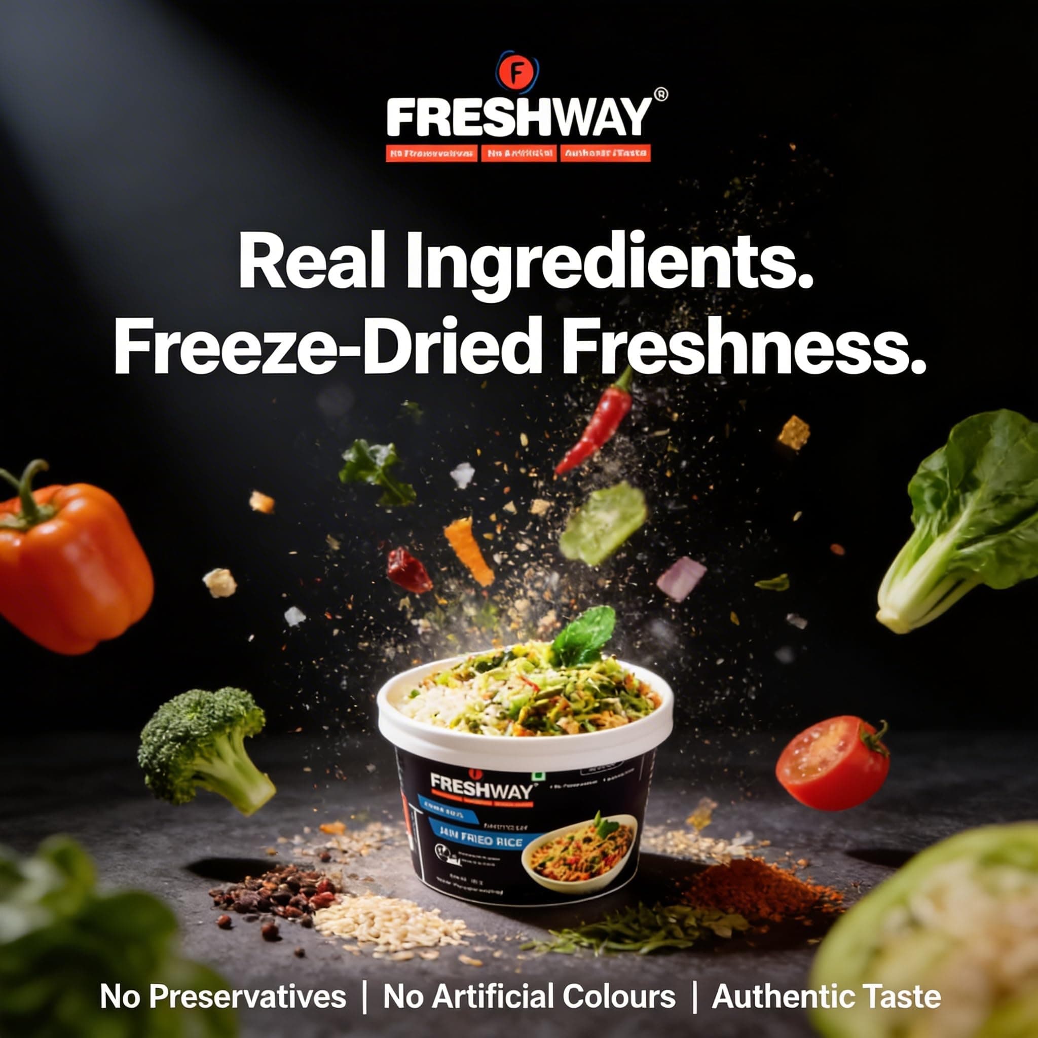 Freshway Ready to Eat Pack of 2 (Jain Fried Rice + Jain Fried Rice) Ready to Eat Freeze Dried Products with No Added Preservative & Colors — image 7