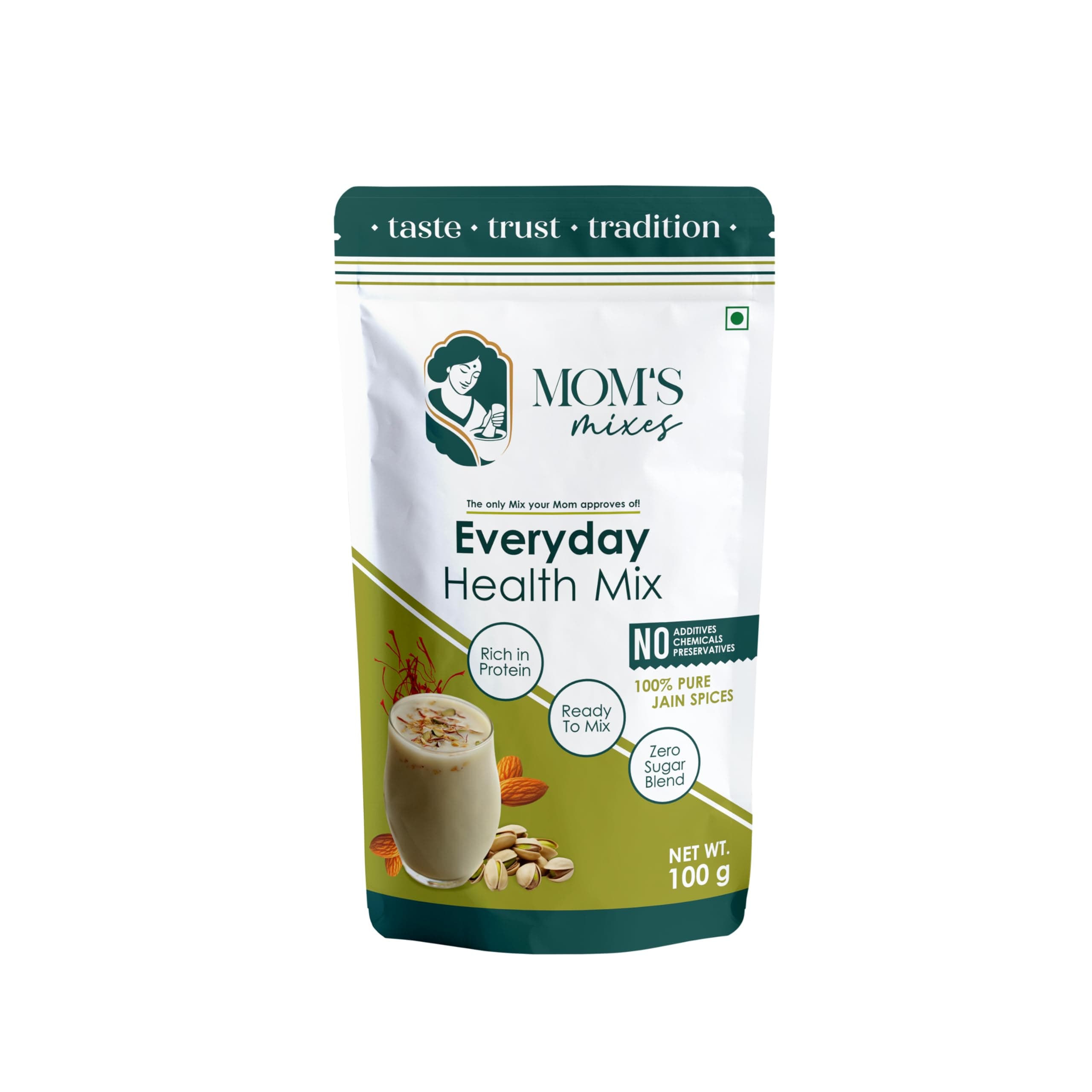 Mom’s Mixes Everyday Health Mix | Dry Fruits | 16g Natural Protein | Almonds, Pistachios & Seeds Blend | Pure Jain Mix | No Sugar | Semi-Solid Nutrient Mix | Pure Jain | No Preservatives | No MSG | Healthy Blend | 200g
