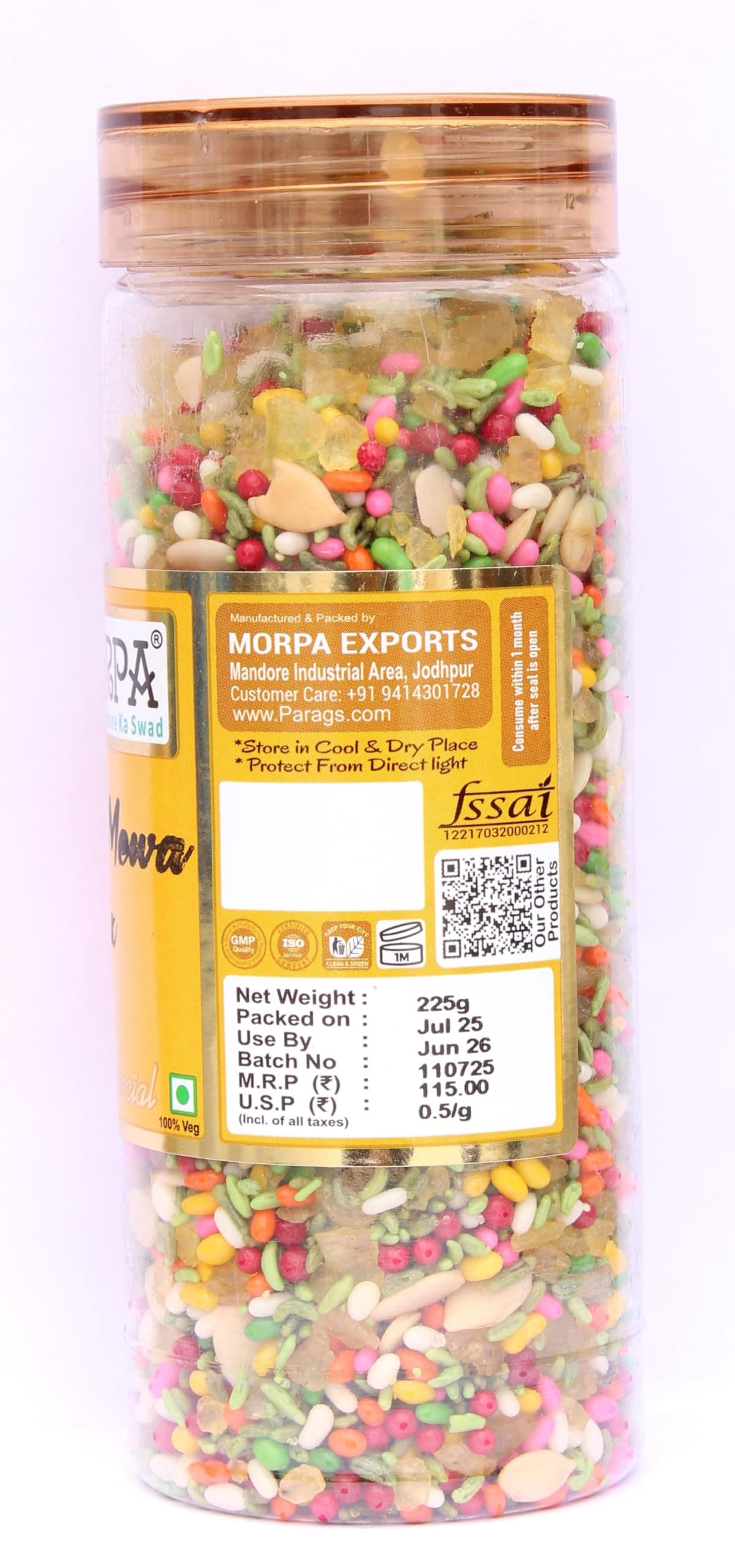 Morpa Shahi Mewra Mix Mouth Freshener Jain Special Mukhwas with Fennel Seeds Dry Fruits and Sugar Coated Saunf Refreshing After Meal Digestive 200 gm — image 4