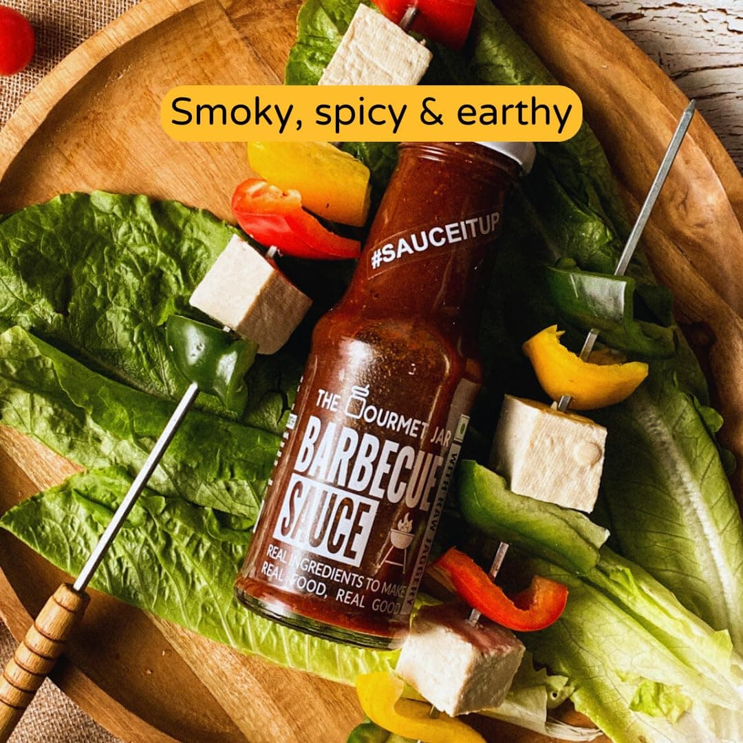 The Gourmet Jar Barbecue Sauce 225g| 100% Natural, No Preservatives, No Artificial Colors, No Artificial Flavouring agent | No Refined Sugar| Gluten-free| Bbq sauce| Umami, Smoky & Spicy| Perfect for your meats and grilled veggies| Pack of 1 — image 3