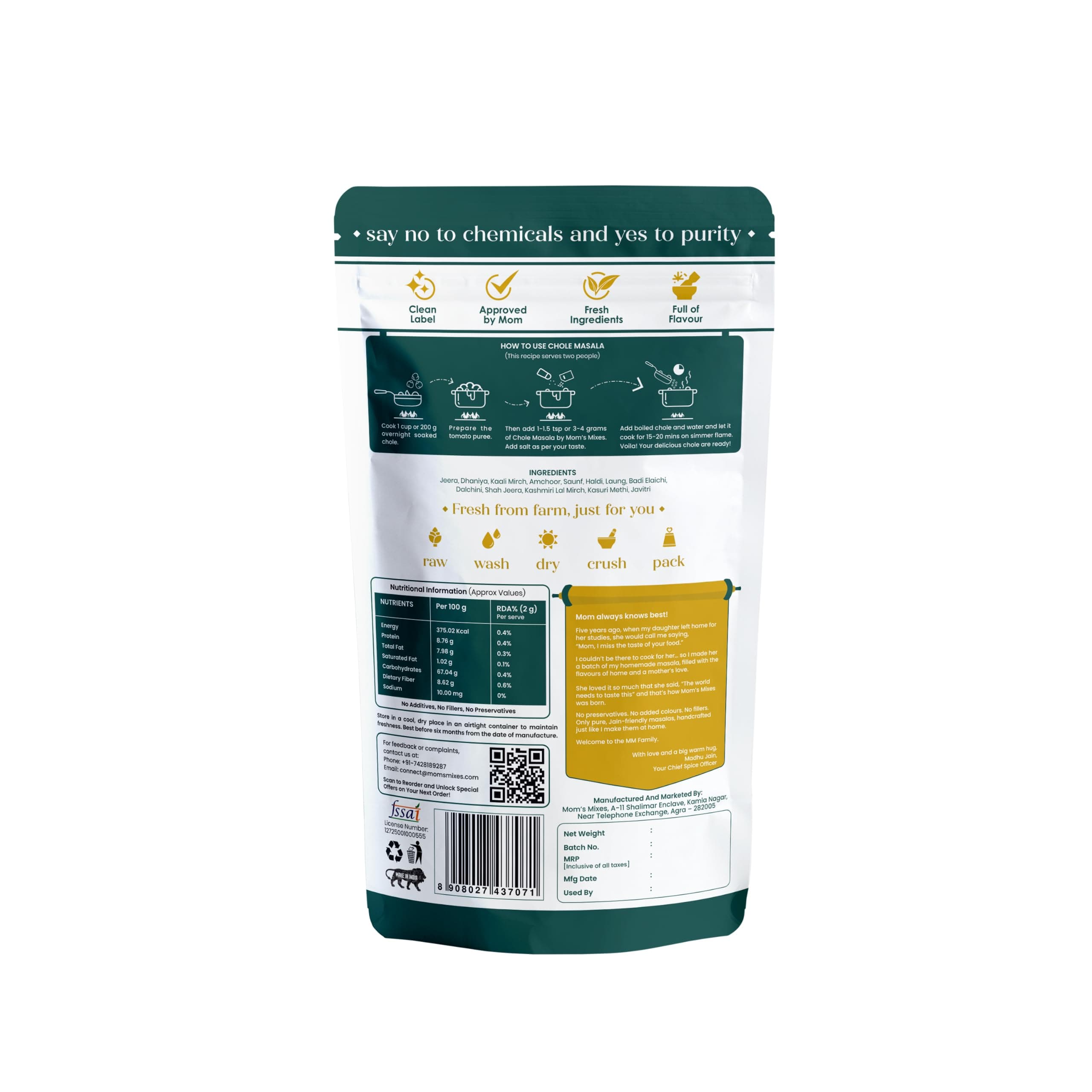 Mom’s Mixes Punjabi Style Combo | Pure Jain Spices | No Onion,No Garlic | No Chemical,No preservatives | Rajma Masala + Chole Masala | Bold North Indian Flavour | Ready-to-Mix | 100 gm Each — image 16