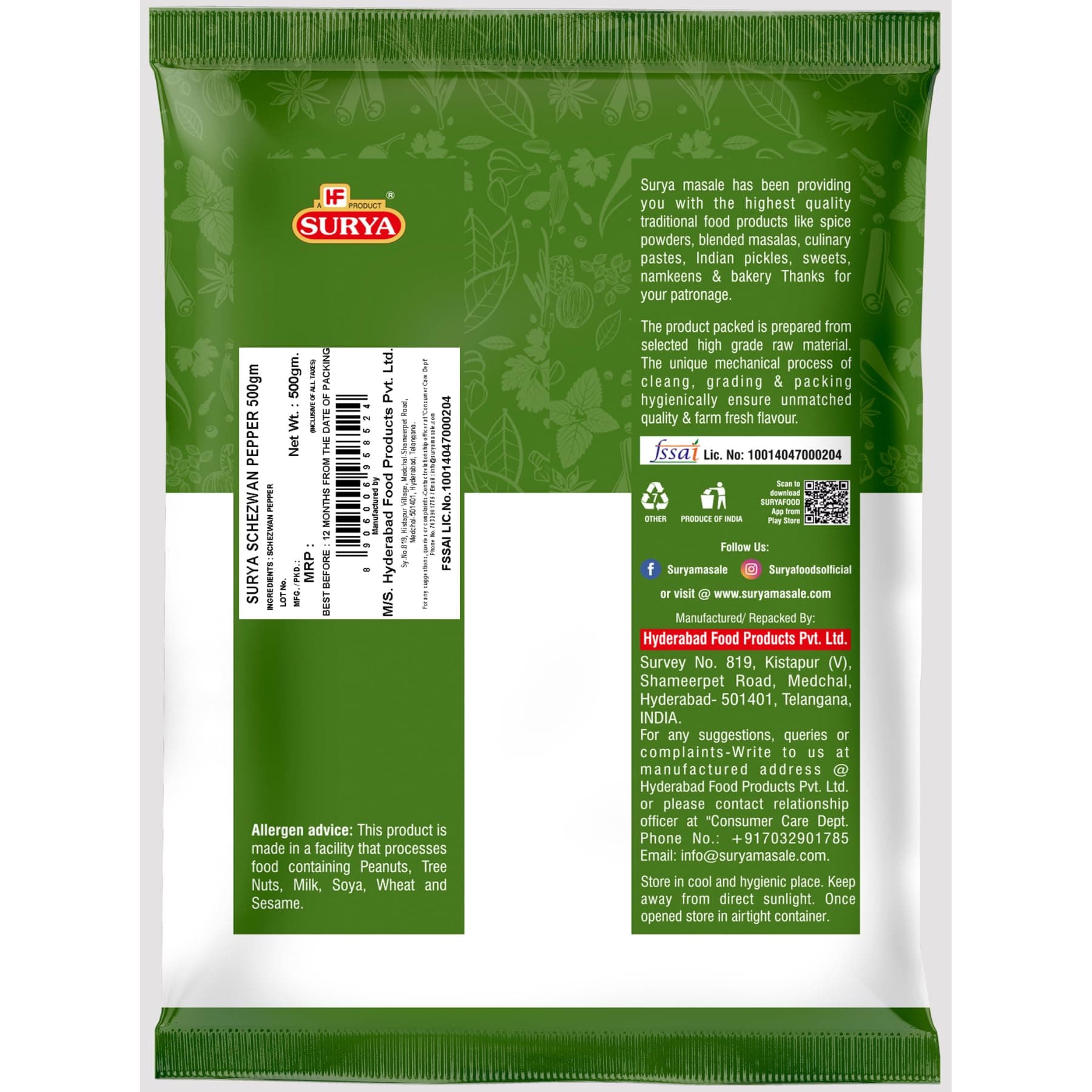 HF, Surya Sichuan Schezwan Pepper 500 Grams Sichwan Peppercorns Natural Pure Herb for Chinese and Indian Cooking — image 2