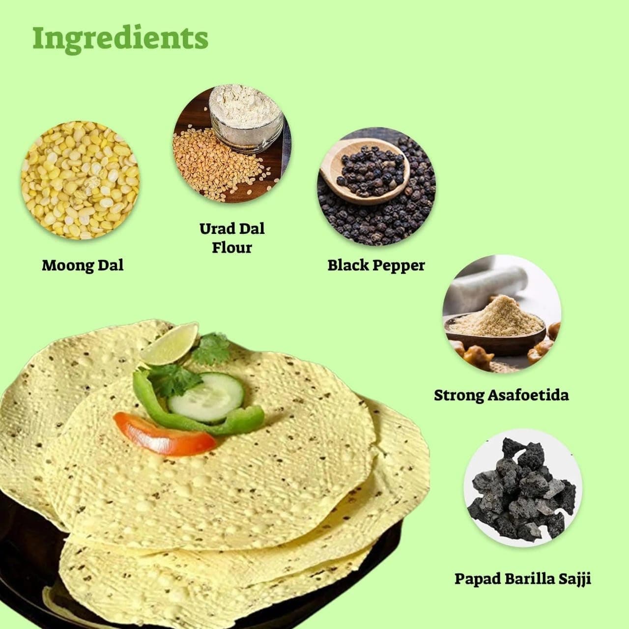 Om Uttam Moong Papad - 100% Natural | Fresh and Homemade (800 Gram, Moong Papad) — image 4