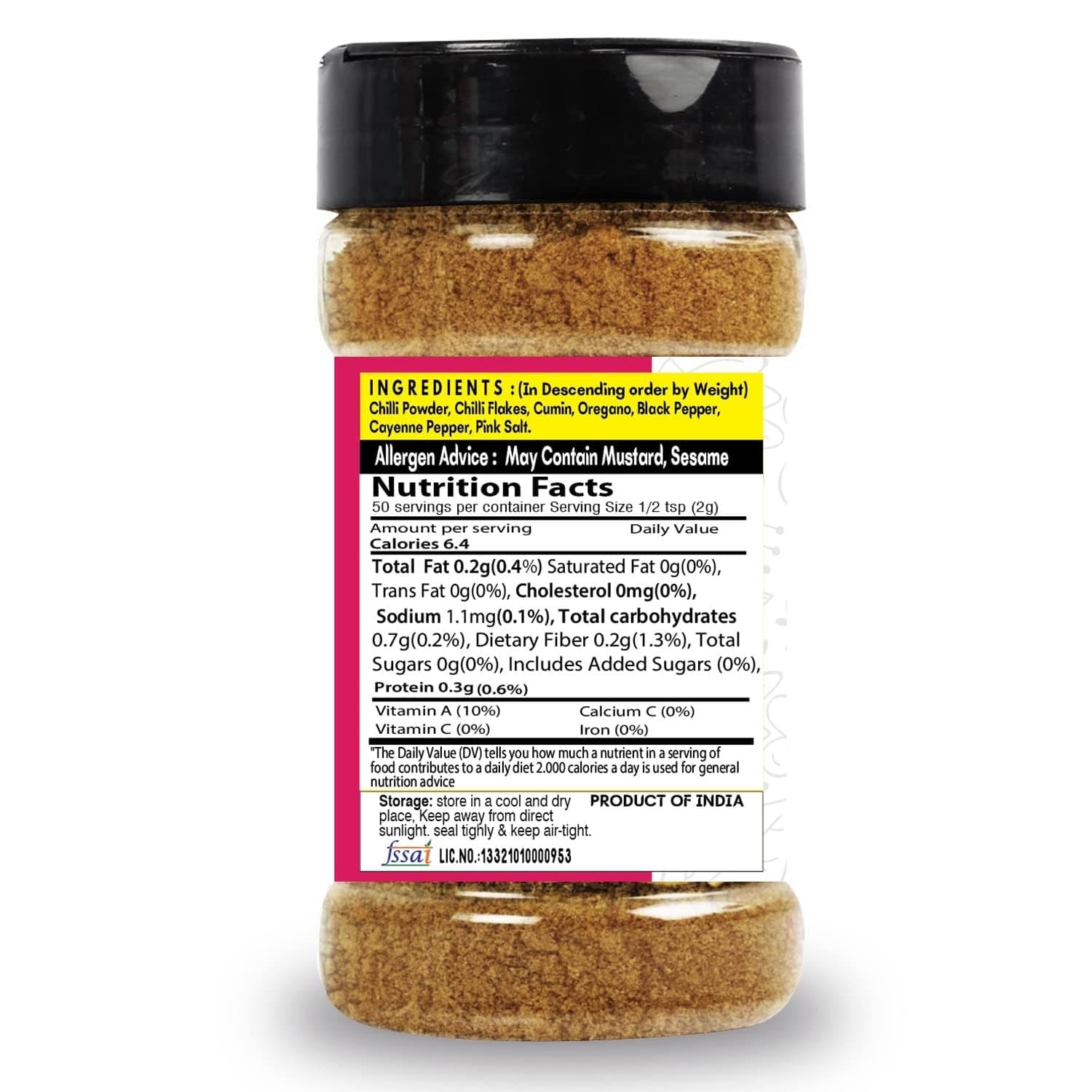 SARANZ Lebanese 7 Spice Mix Jain Exotic Seasoning | Batata Harra Masala Perfect for Snacks, Appetizers, Savouries, Main Dishes Aromatic and Flavoured Vegan | Middle East Seasonings - 100 Grams — image 2
