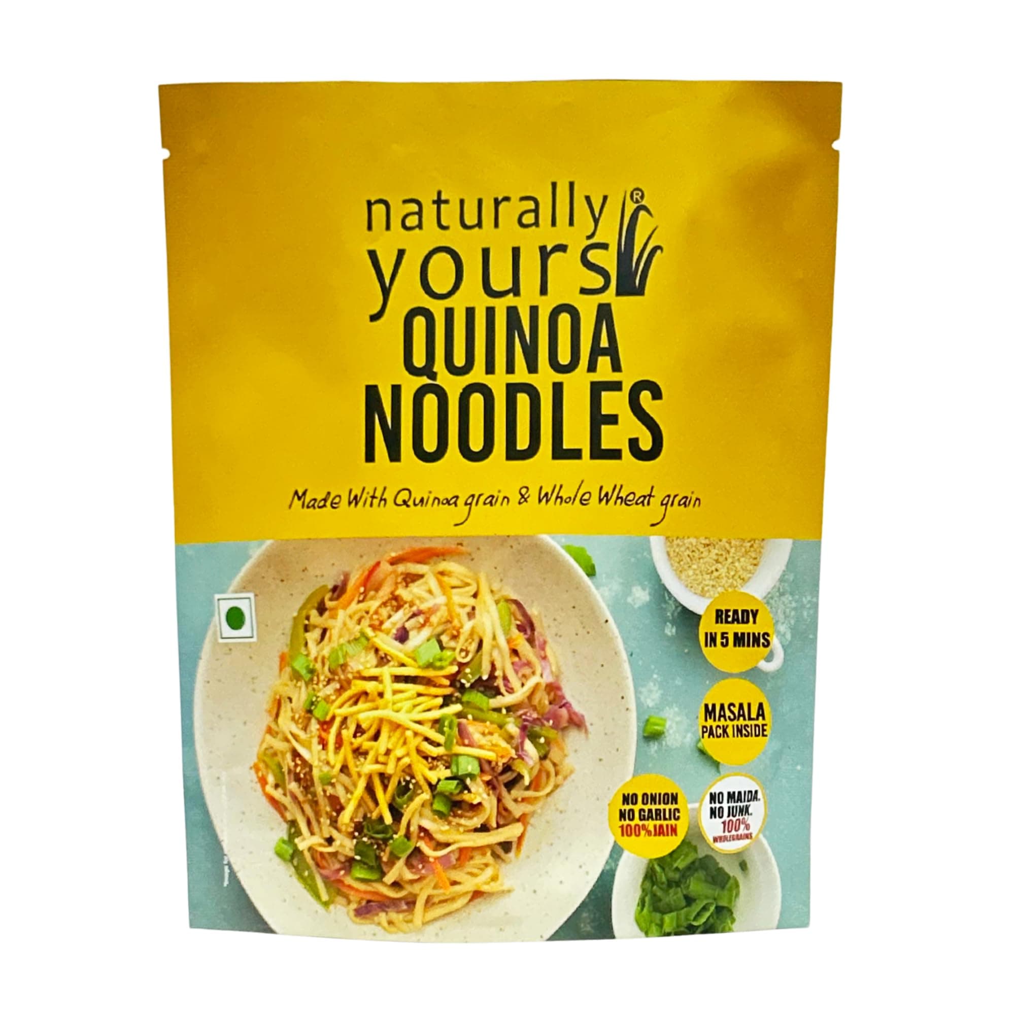 Naturally Yours Quinoa Hakka Noodles | Quinoa & Whole Wheat | No Maida, No Onion No Garlic, Jain Friendly, Vegan, Preservative Free, No MSG | High Protein & Fiber | Tastemaker Inside | 180g Pack of 3 — image 2