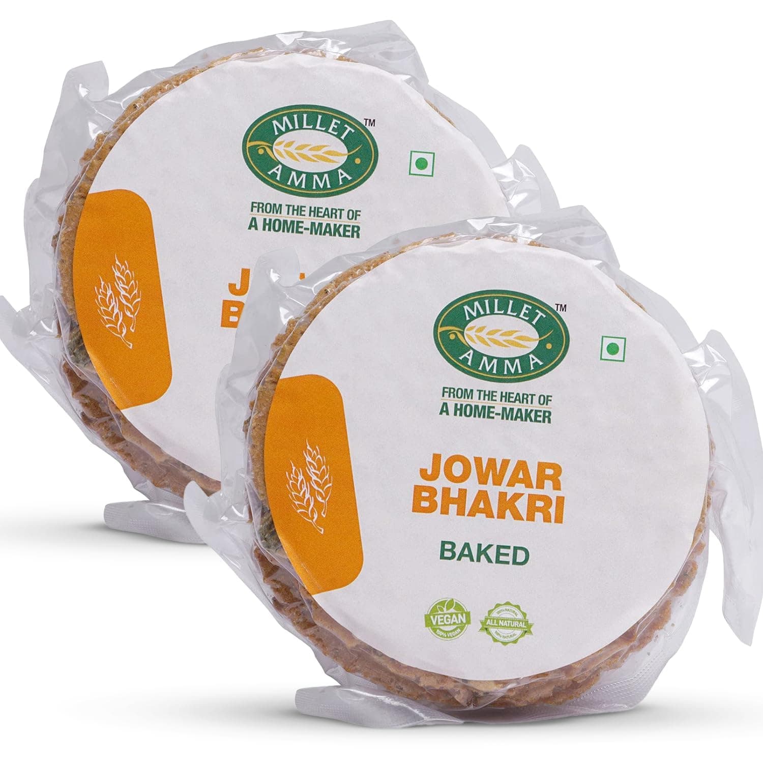 Millet Amma Baked Jowar Bhakhri - 360 Gms | (Pack of 2 - Each 180 Gms) | Ready to Eat | Best Choice for Snack Time, Parties & Events | Healthy Traditional Gujarati Snacks — image 2