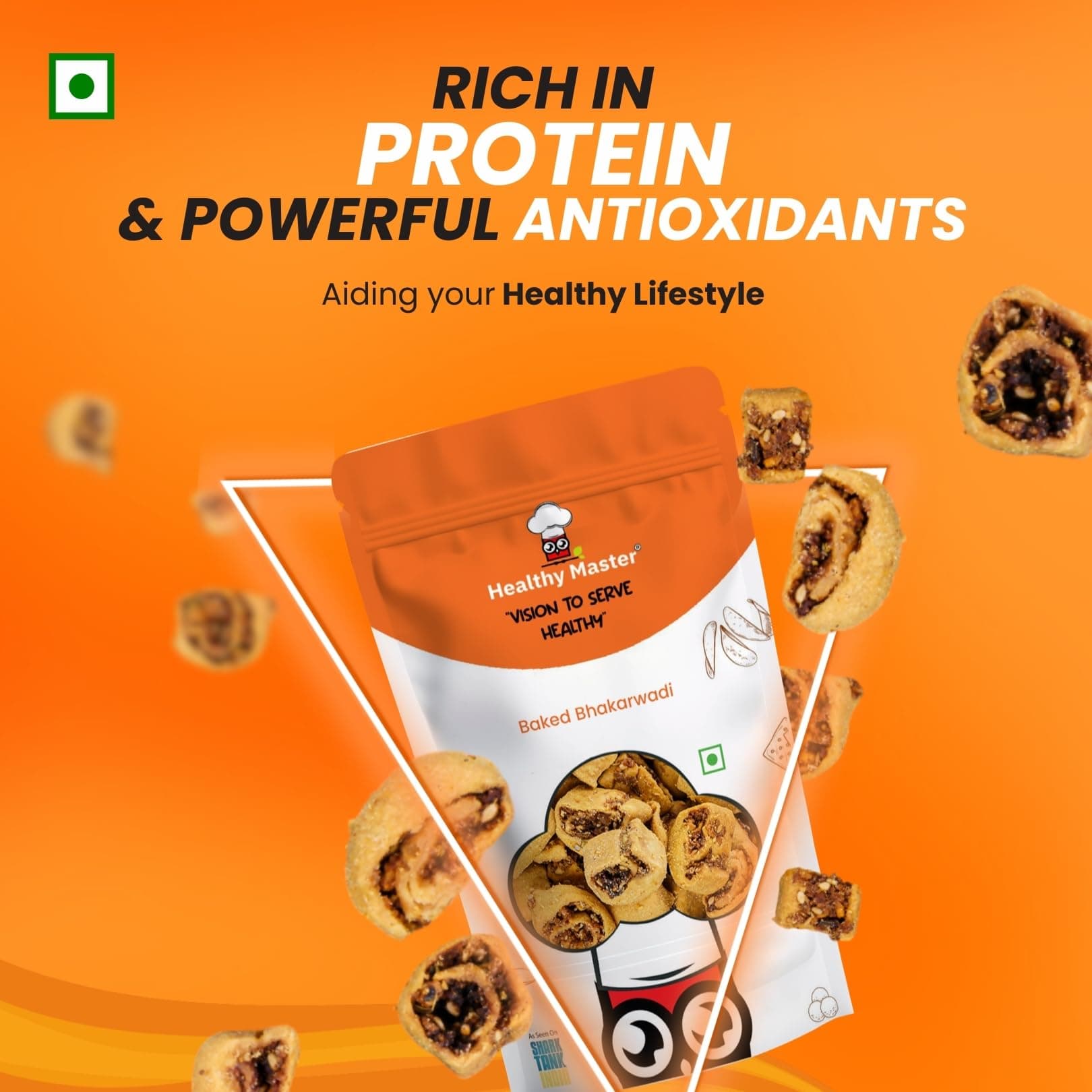 Healthy Master Baked Bhakarwadi, 250g | Healthy Gujarati Snacks | Crispy Bakarwadi | Morning and Evening Snacks | No Palm Oil, No MSG, No Preservatives | High-Fiber & Diet-Friendly — image 6