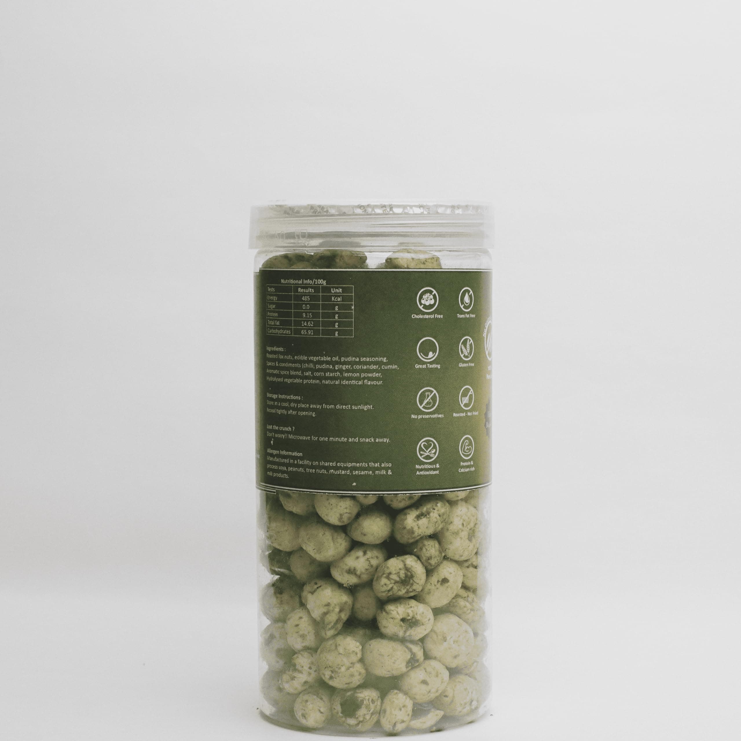 Mooddy Munch Lemon Mint Jain Flavour & Roasted Makhana (70g) Healthy Snacks, Jain Variety, No Onion No Garlic — image 2