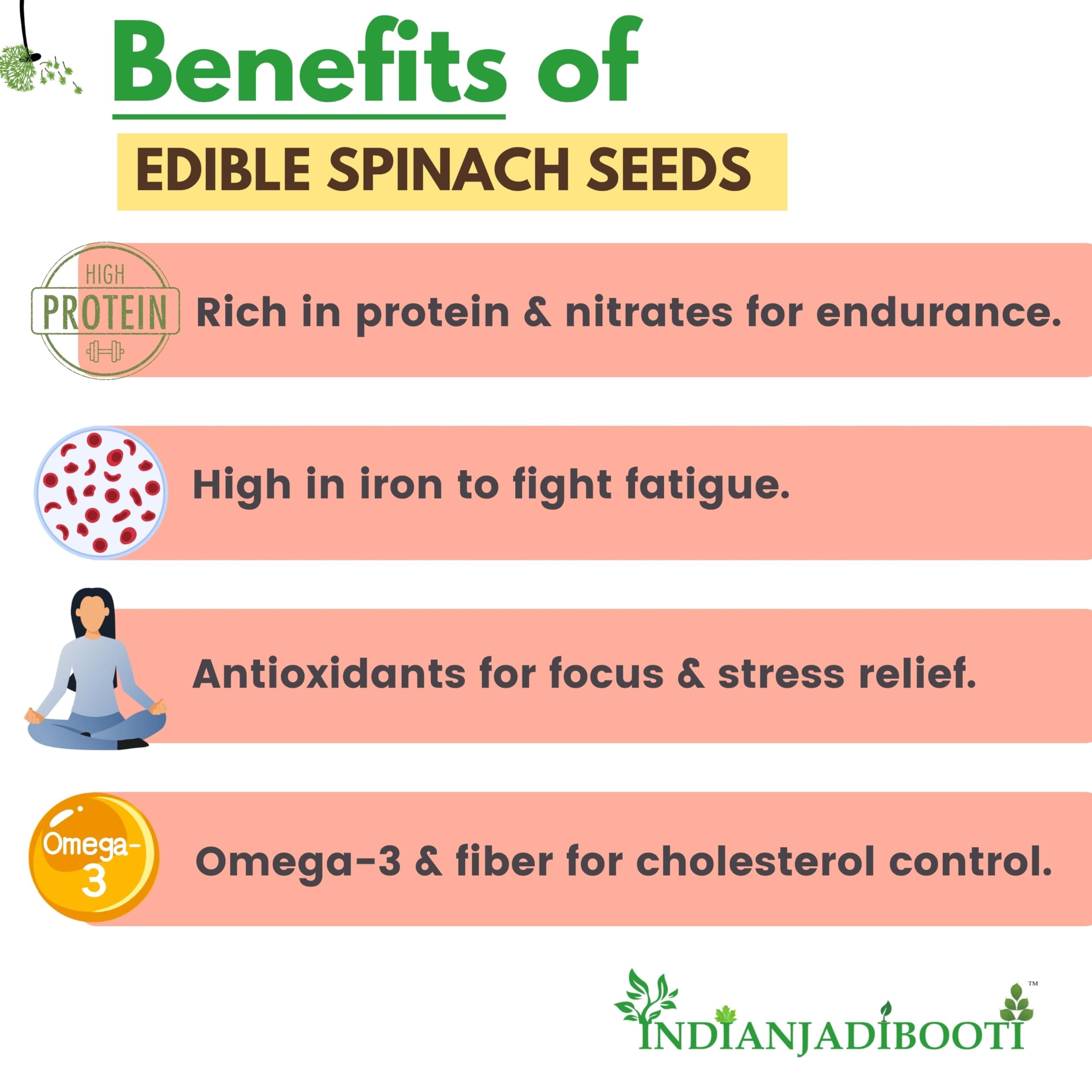 IndianJadiBooti Edible Spinach Seeds, 250 Grams Pack — image 3