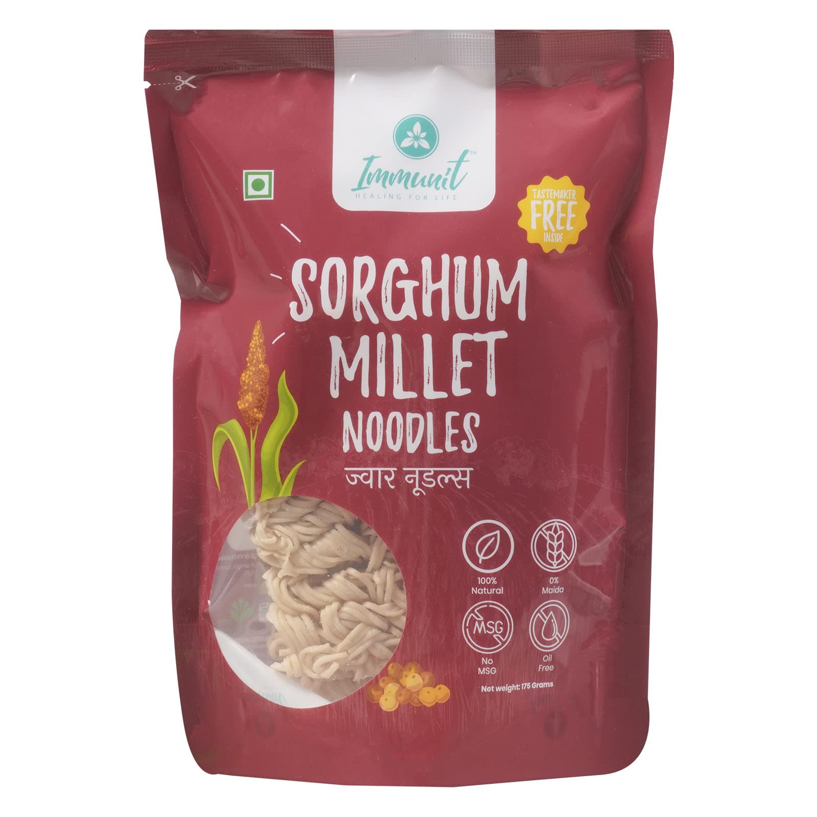 Immunit No Maida Assorted Millet Noodles, Pack of 9 (Ragi, Jowar, Little, Foxtail, Barnyard, Browntop, Kodo, Bajra, Emmer Wheat) | Vegan, Not Fried, No MSG, No Preservatives — image 4