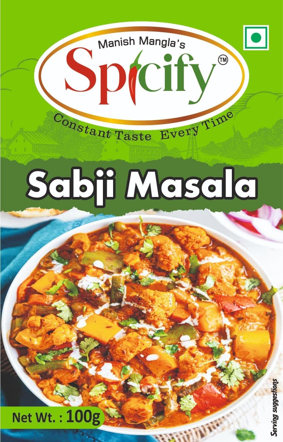 Spicify Sabzi Masala - 100GM | Ready to Use Instant Spice Mix | No Onion No Garlic No MSG | Authentic & Natural Spice Blend — image 2