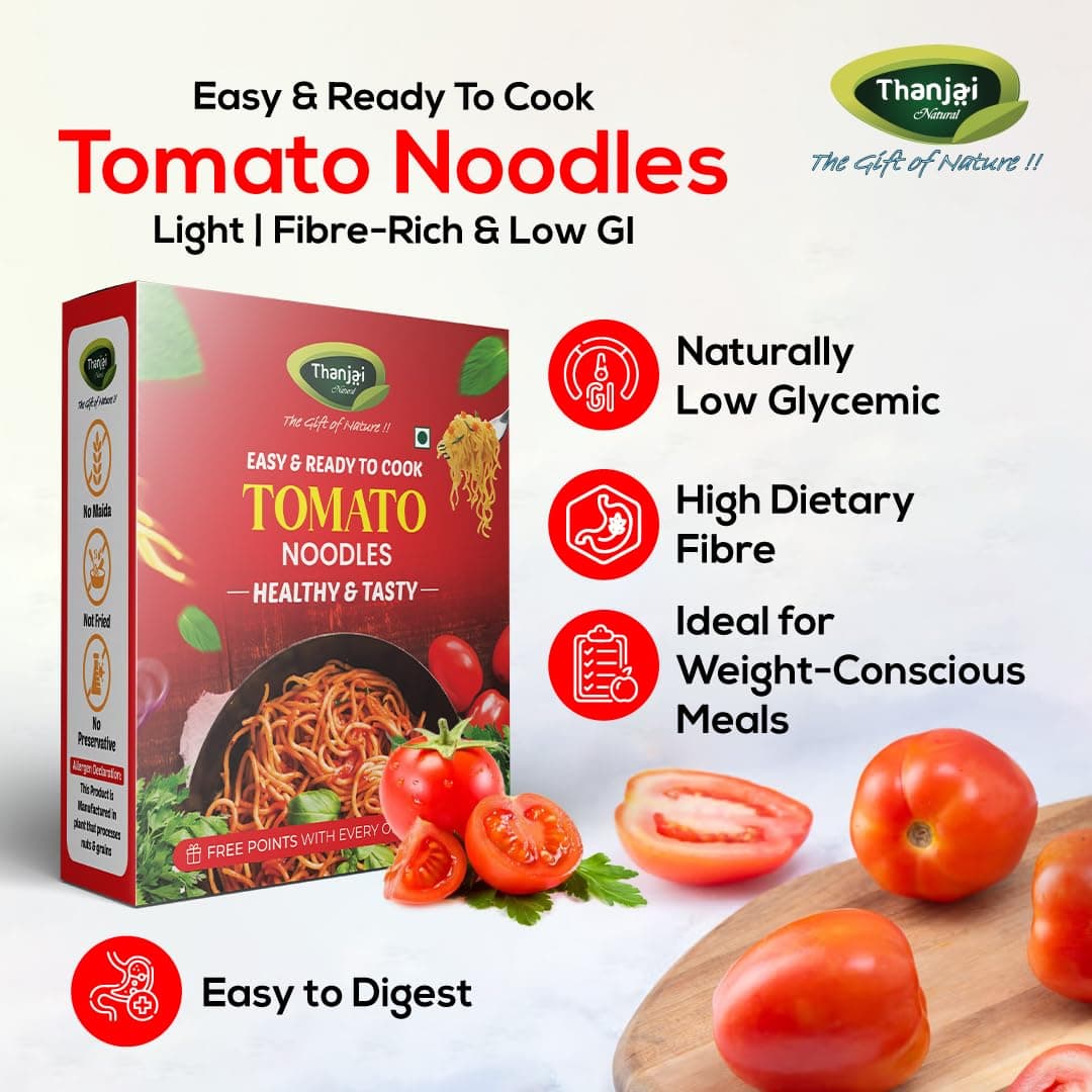 Thanjai Natural Tomato Noodles 180 Grams X 2 (No Maida Hakka Noodles, Not Fried, No MSG, Classic and Mild Millet Noodles No Preservatives, No Chemicals, No Artificial Extract) — image 6