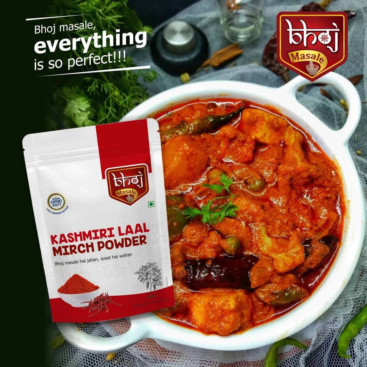 Bhoj Masale Kashmiri Lal Mirch Powder 200gm | Red Chilli Powder |Kashmiri Red Chilli Powder For Daily Cooking | Absolute Purity | No artificial colors And Preservatives — image 5
