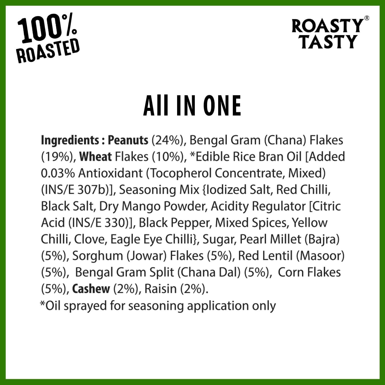 Roasty Tasty All in One | No Onion No Garlic Roasted Namkeen Mix | Healthy Indian Snack with Peanuts, Millets, Dry Fruits | All in1 Mixture Non Fried | 125g x 3 Packs | Millet Namkeen for Diet — image 4
