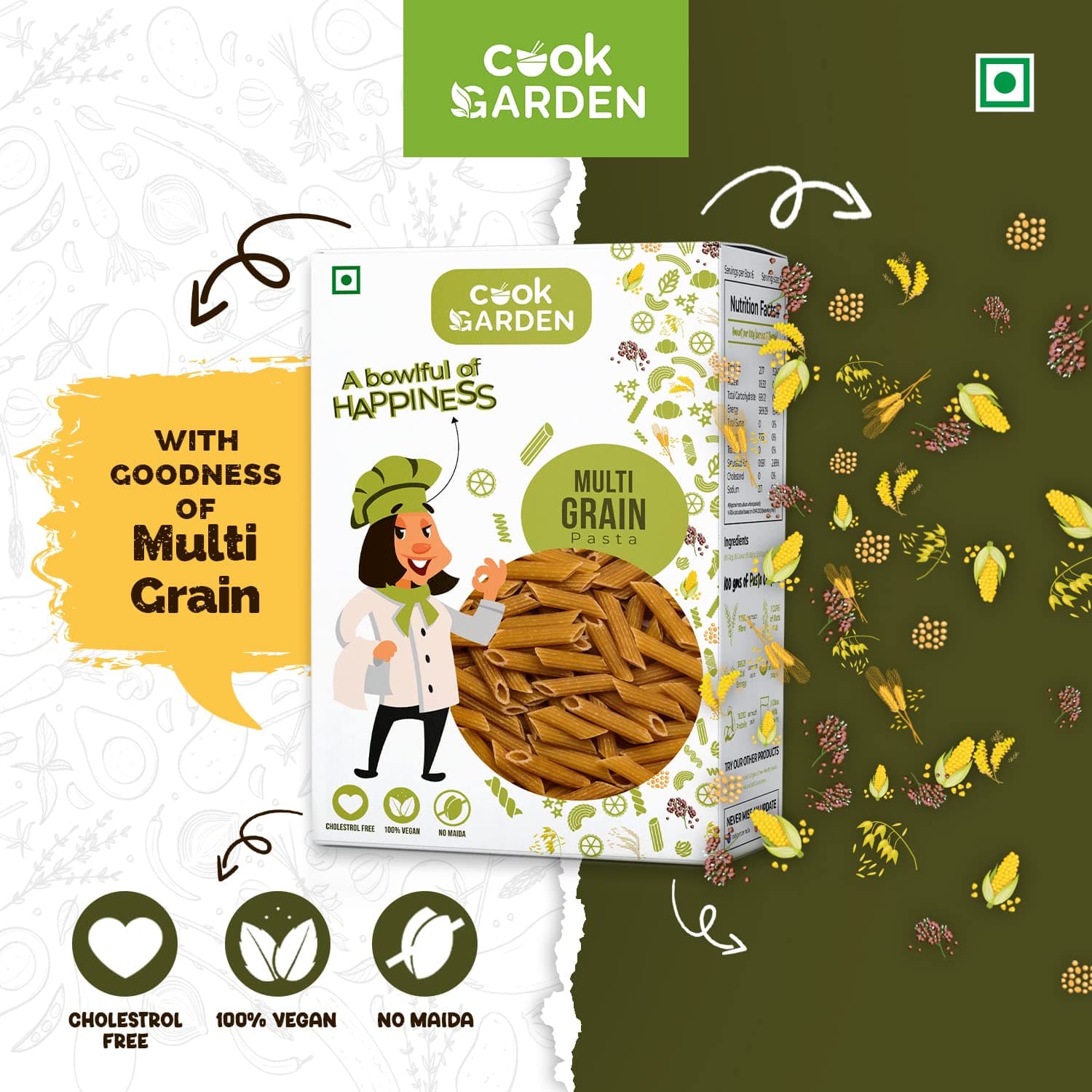 CookGarden Multiveggie & Multi Grain Pasta 300g | Healthy Pasta | Pack Of 2 — image 6