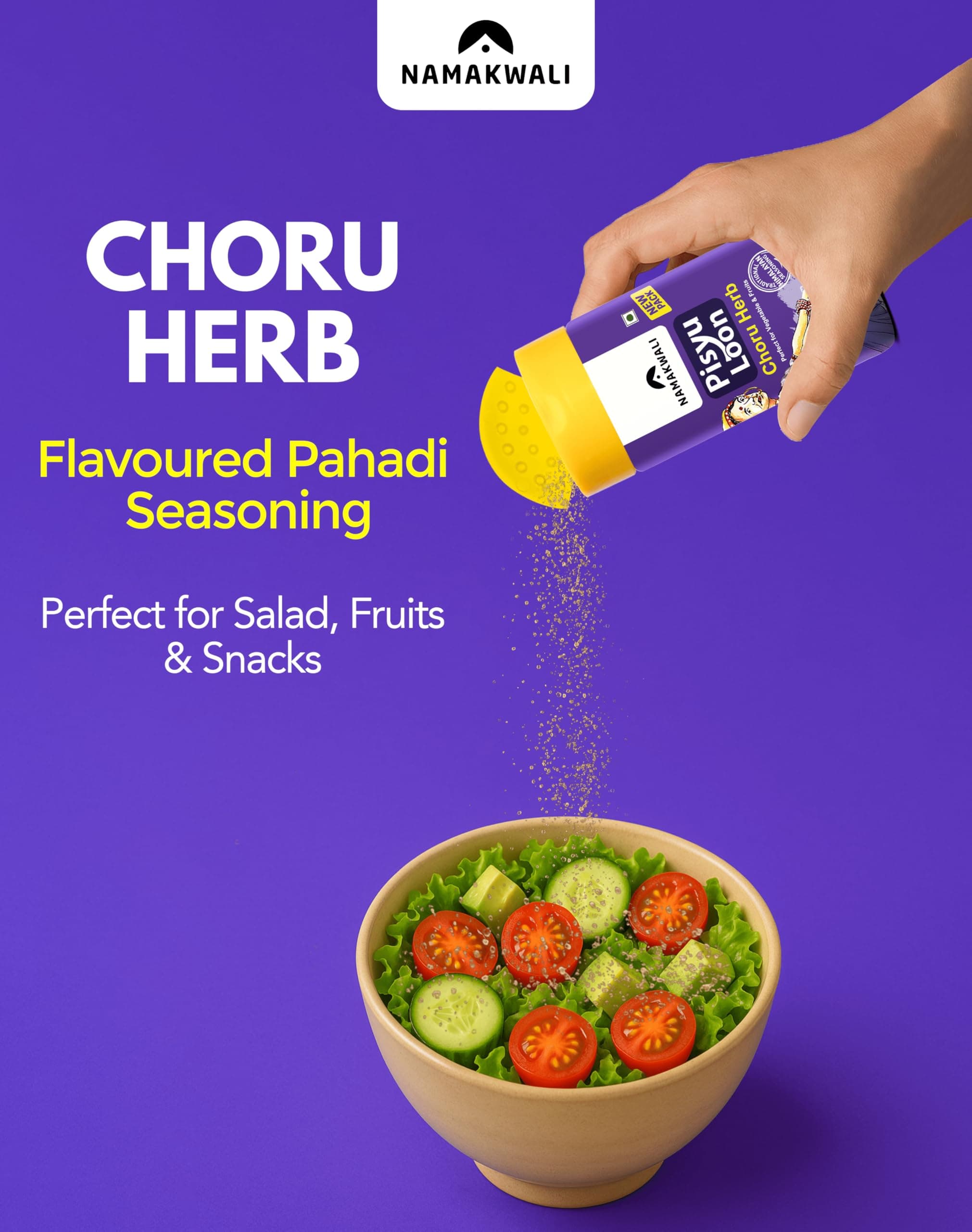 Namakwali Flavoured Pahadi Salts (Timur herb, Gandhrain or Choru herb, Ginger zest) | Pack of 3 - 300 Gram | No Onion No Garlic | Seasoning Combo - Popcorn, Noodles, Salad, Raita, Fruits, Sweet Corn, Makhana | SharkTank India S3 — image 7