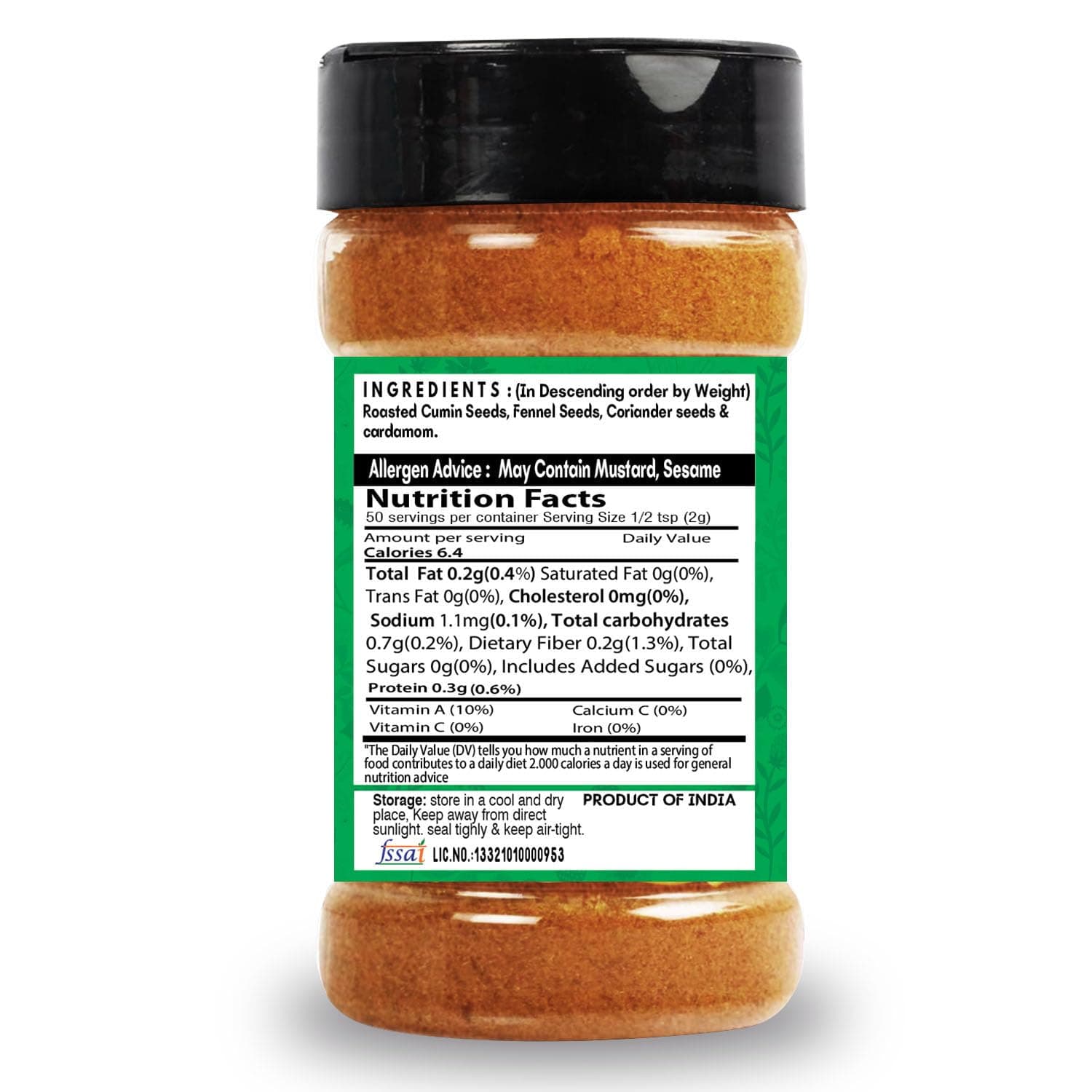 SARANZ Bhaja Moshla Masala | Bengali Garam Masala | Ghugni Masala, Puchka Masala, Golgappe Masale | Organic Indian Spices | Pure & Fresh Spices with Rich & Strong Flavour - 100 Grams Sprinkler Jar — image 2