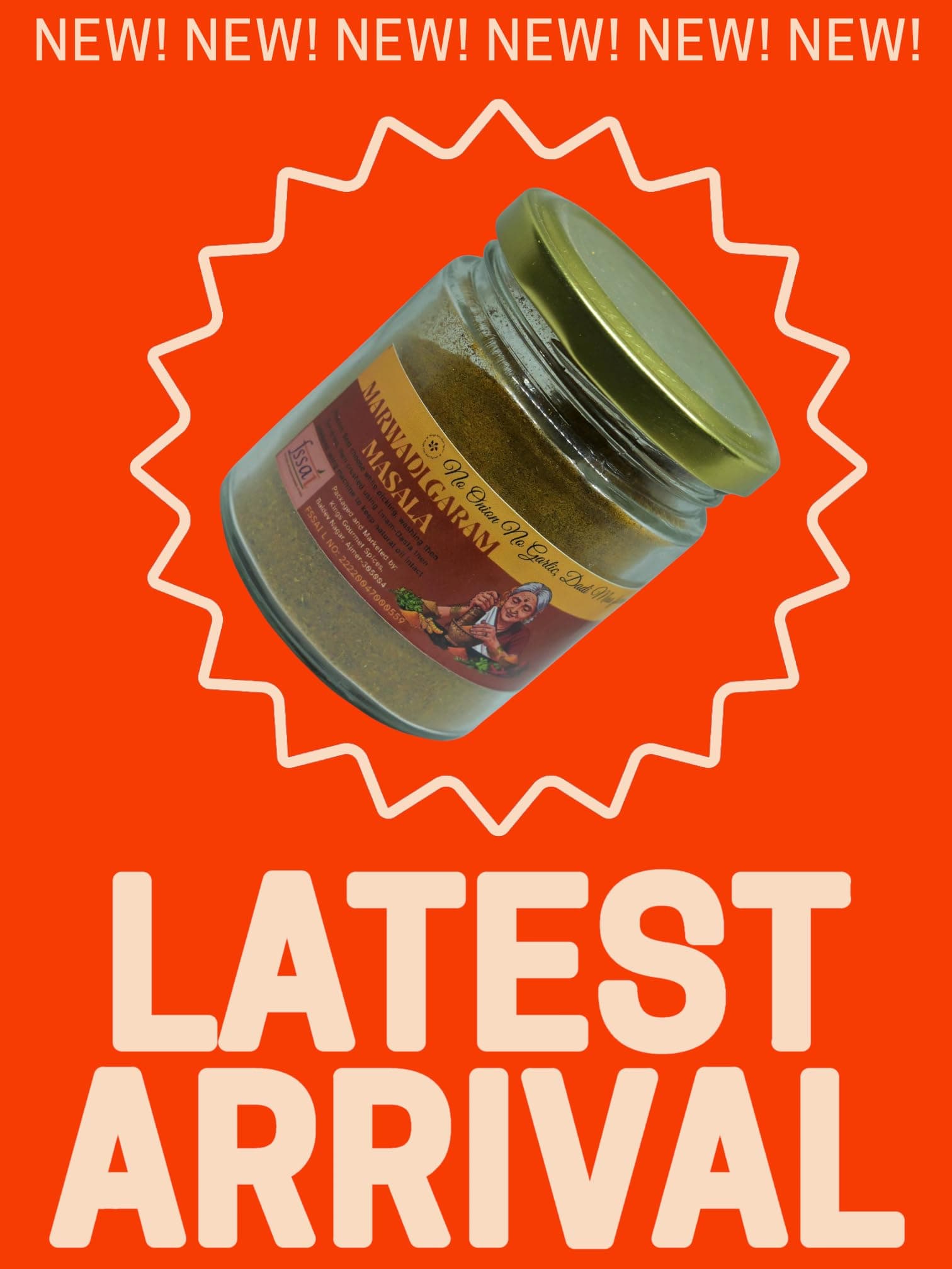 KING's Gourmet Spices Marwadi Garam Masala Powdered | No onion No garlic| Jain Spices Mix| Made up of 18 Spices| Home made| Zero preservative | 100% Natural — image 5
