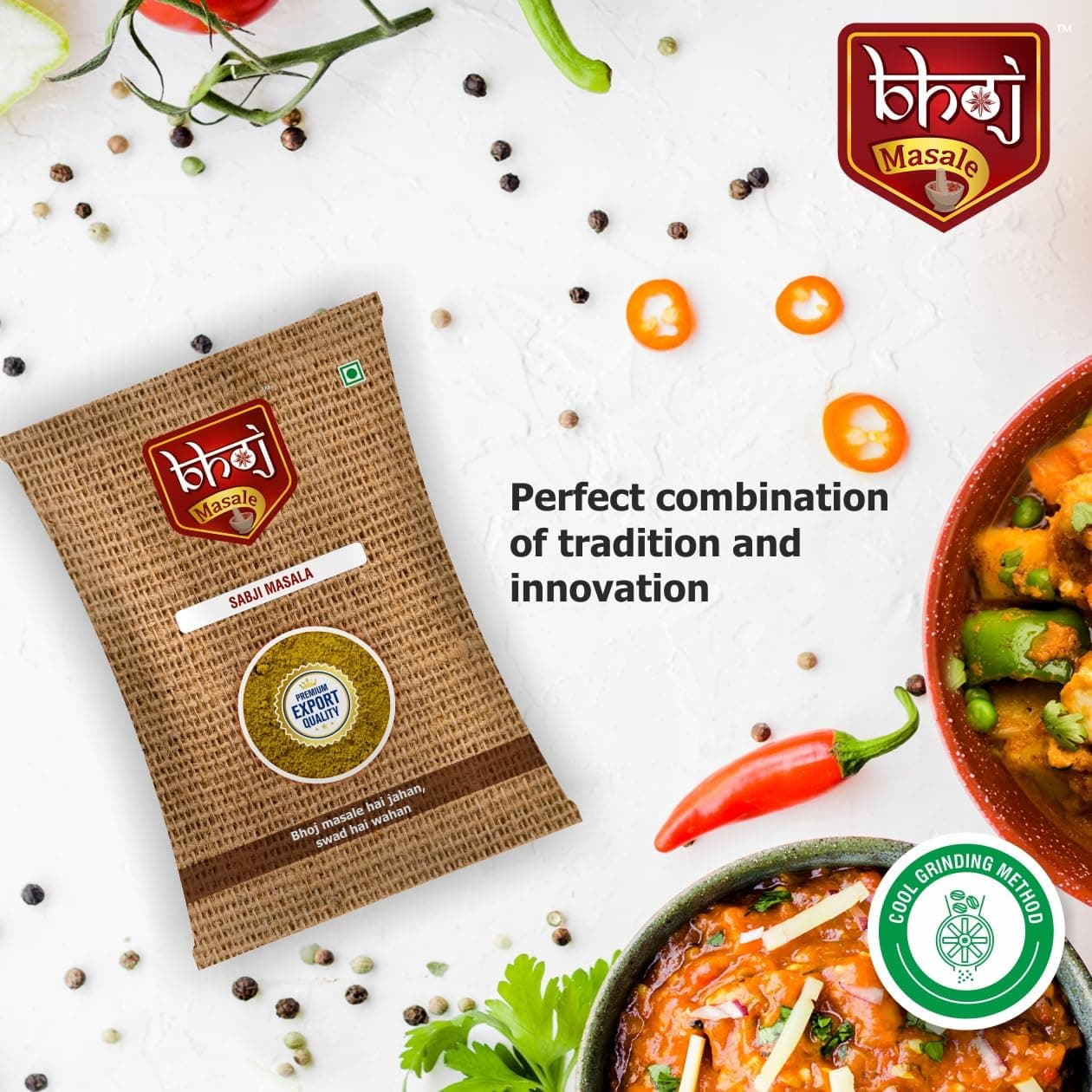 Bhoj Masale Sabji Masala Powder 100GM | Spices with Natural Ingredients For Healthy and Delicious Cooking. No Colour, No Preservatives, No Onion & No Garlic (Jain Masala) — image 3