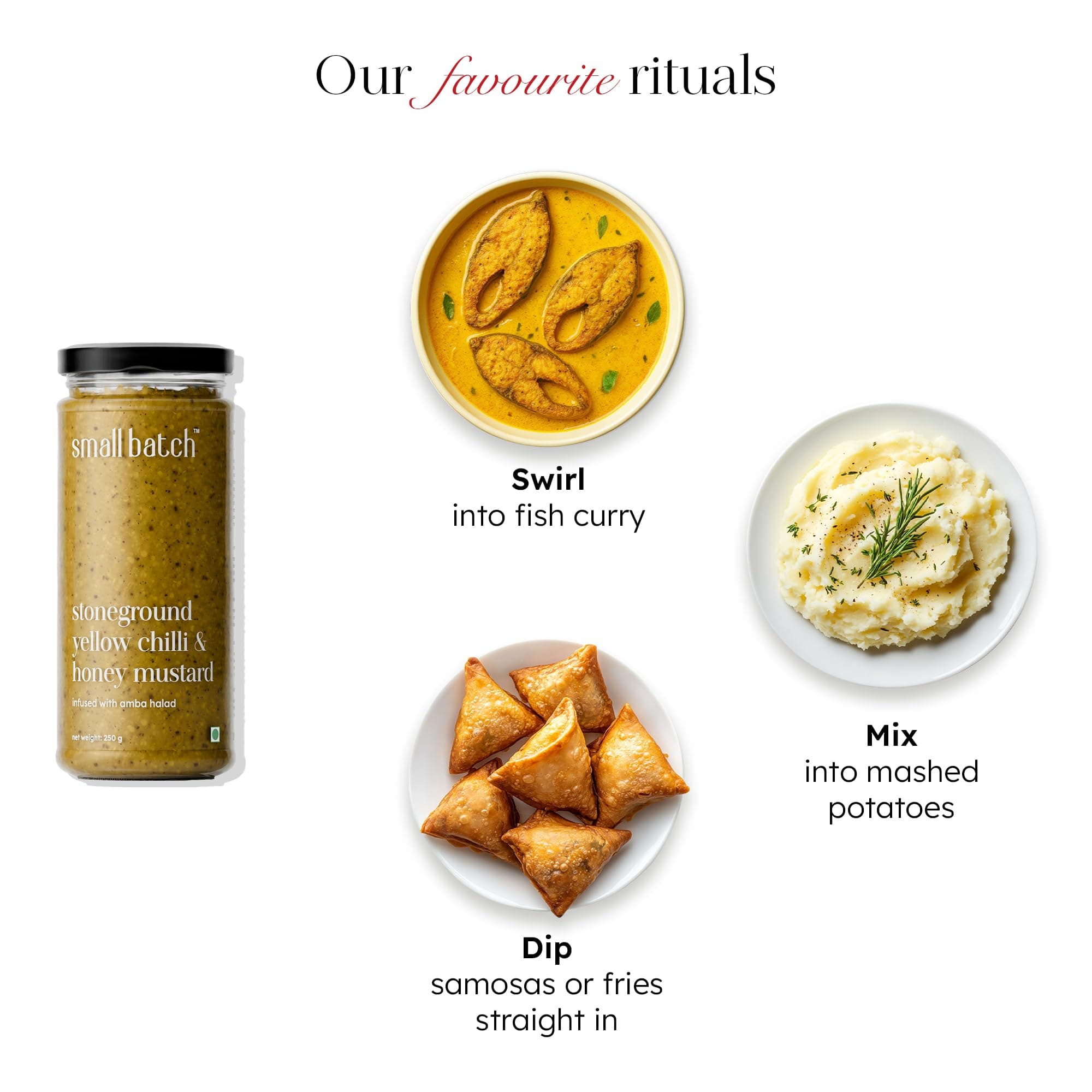SMALLBATCH Stone Ground Yellow Chilli & Honey Mustard, Authentic Mustard Seeds, Gourmet Condiment, Sauce, Spread, Dip, Salad Dressing, No Preservatives, Pure Veg - 200g — image 6