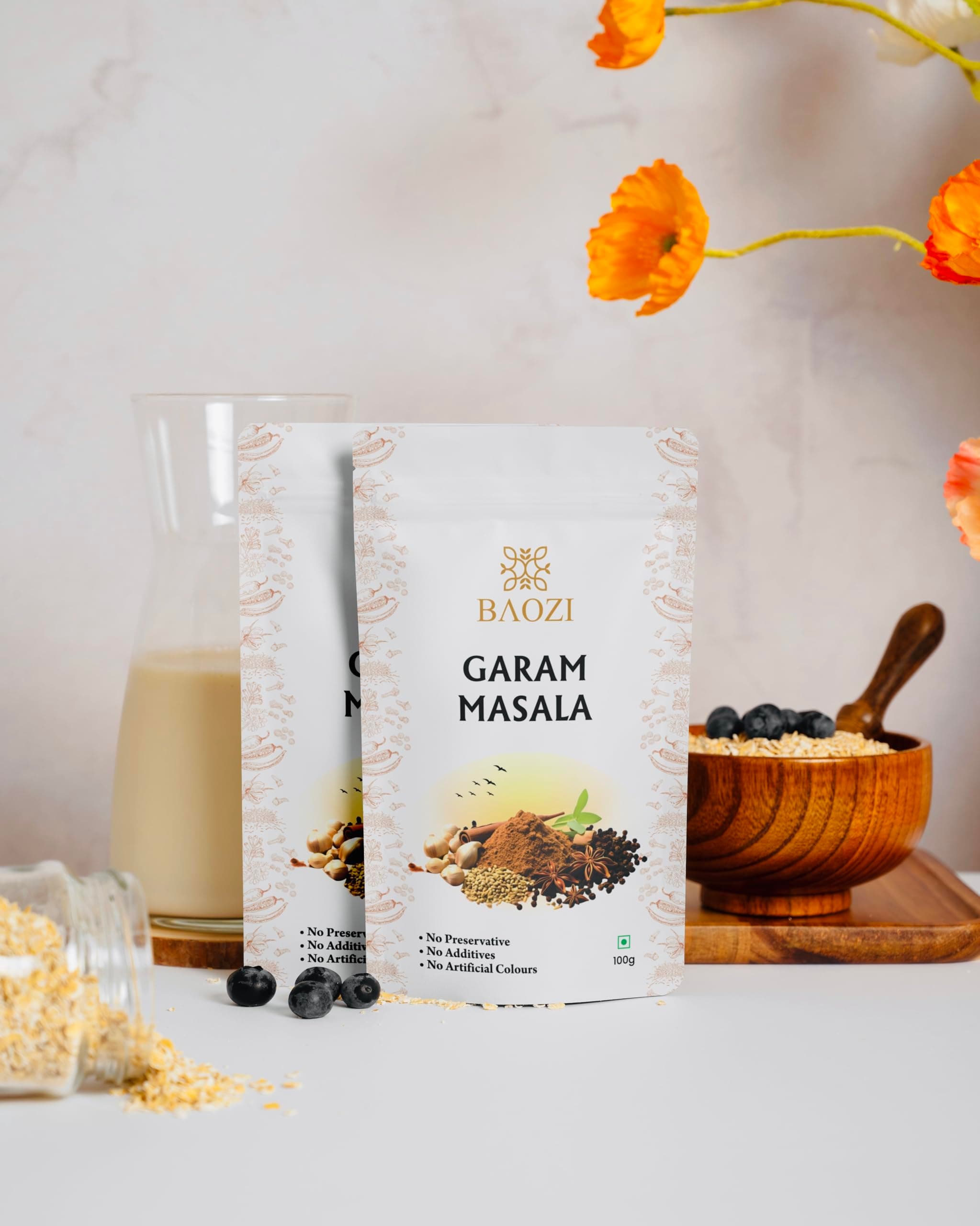 BAOZI Garam Masala 100g - No Onion, No Garlic | Authentic Indian Spice Blend for Rich & Aromatic Curries, Gravies & Sabjis | Perfect for Everyday Cooking — image 3