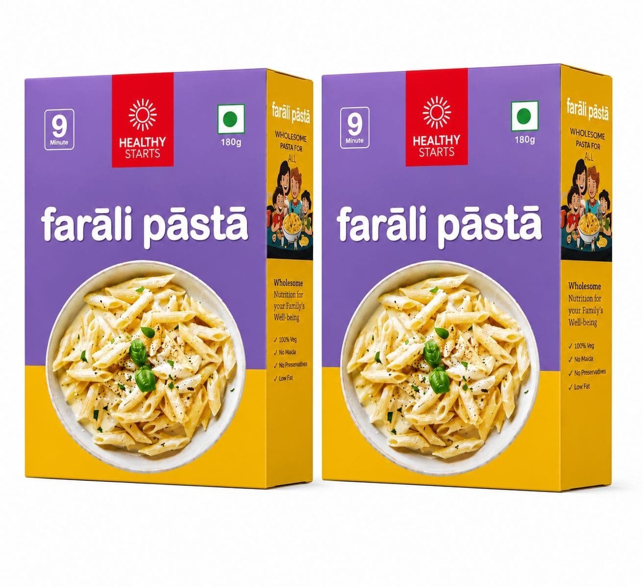 HEALTHY STARTS Farali Pasta 180 g - Pack of 2 | Fasting Special Pasta | Satvik Food | No Onion No Garlic | Easy to Cook — image 2