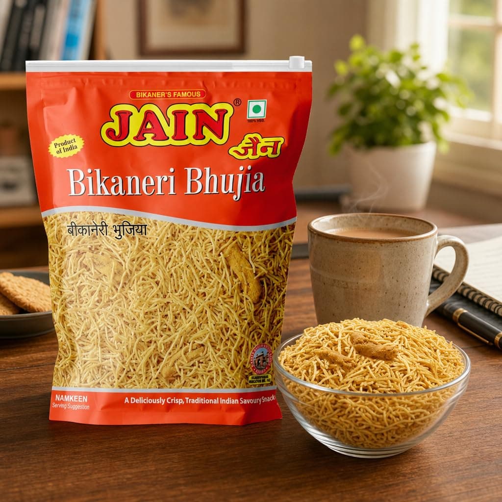 JAIN Bikaneri Bhujia, Size - 360g, Asli Bikaneri, Handmade, No Palm Oil, Zipper Pack — image 8