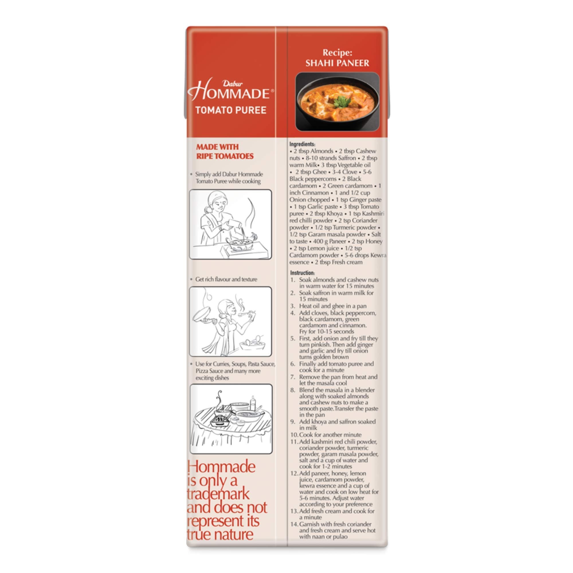 Dabur Hommade Tomato Puree : Made from 100% Ripe Tomatoes with No Added preservatives - 200 gm — image 7