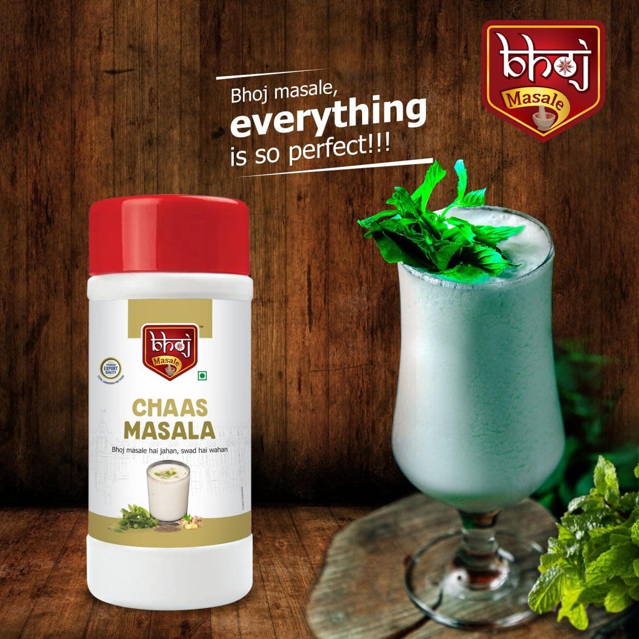 Bhoj Masale Chaas Masala 450GM | Buttermilk Masala | Helpful for digestion. No Colour, No Preservatives, No Onion & No Garlic (Jain Masala) — image 4