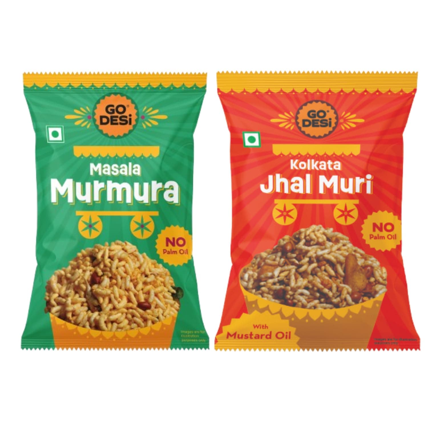 GO DESi Kolkata Jhalmuri, Masala Murmura, No Palm oil 100g x 2 — image 2