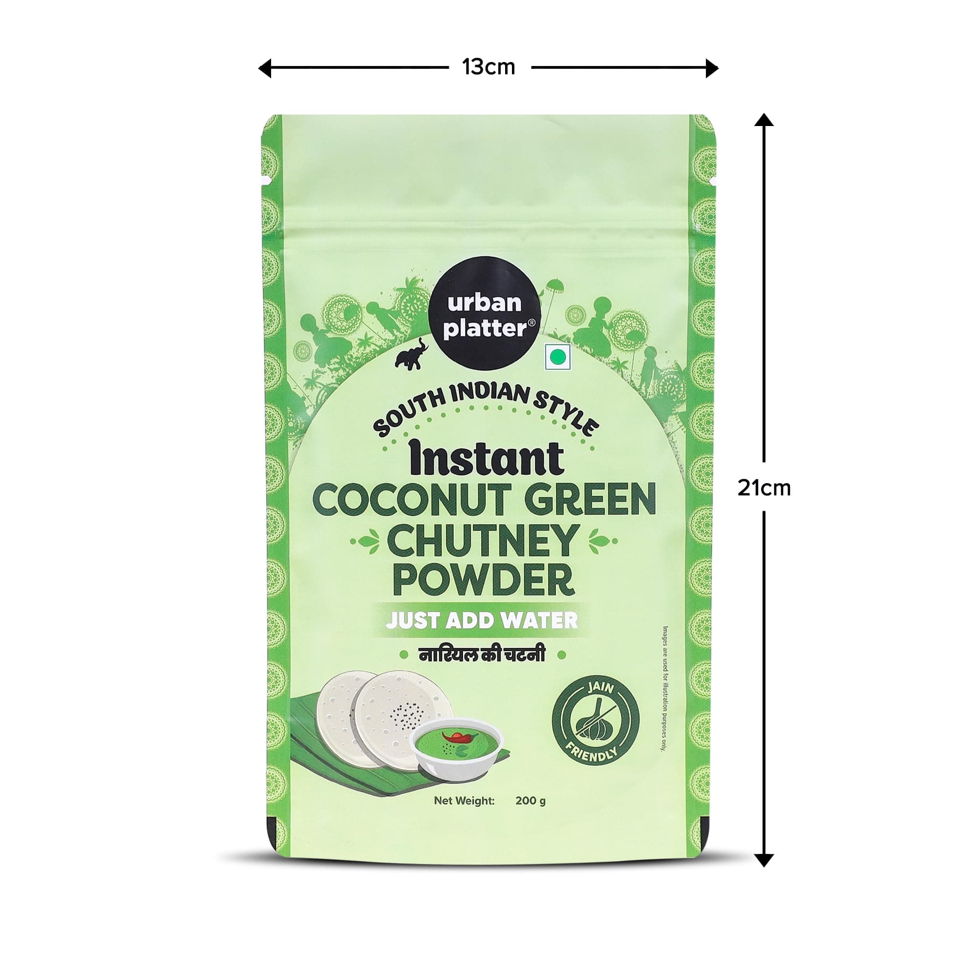 Urban Platter South Indian Style Instant Coconut Green Chutney Powder, 200g / 7oz [Nariyal ki Chutney, Just Add Water] — image 8