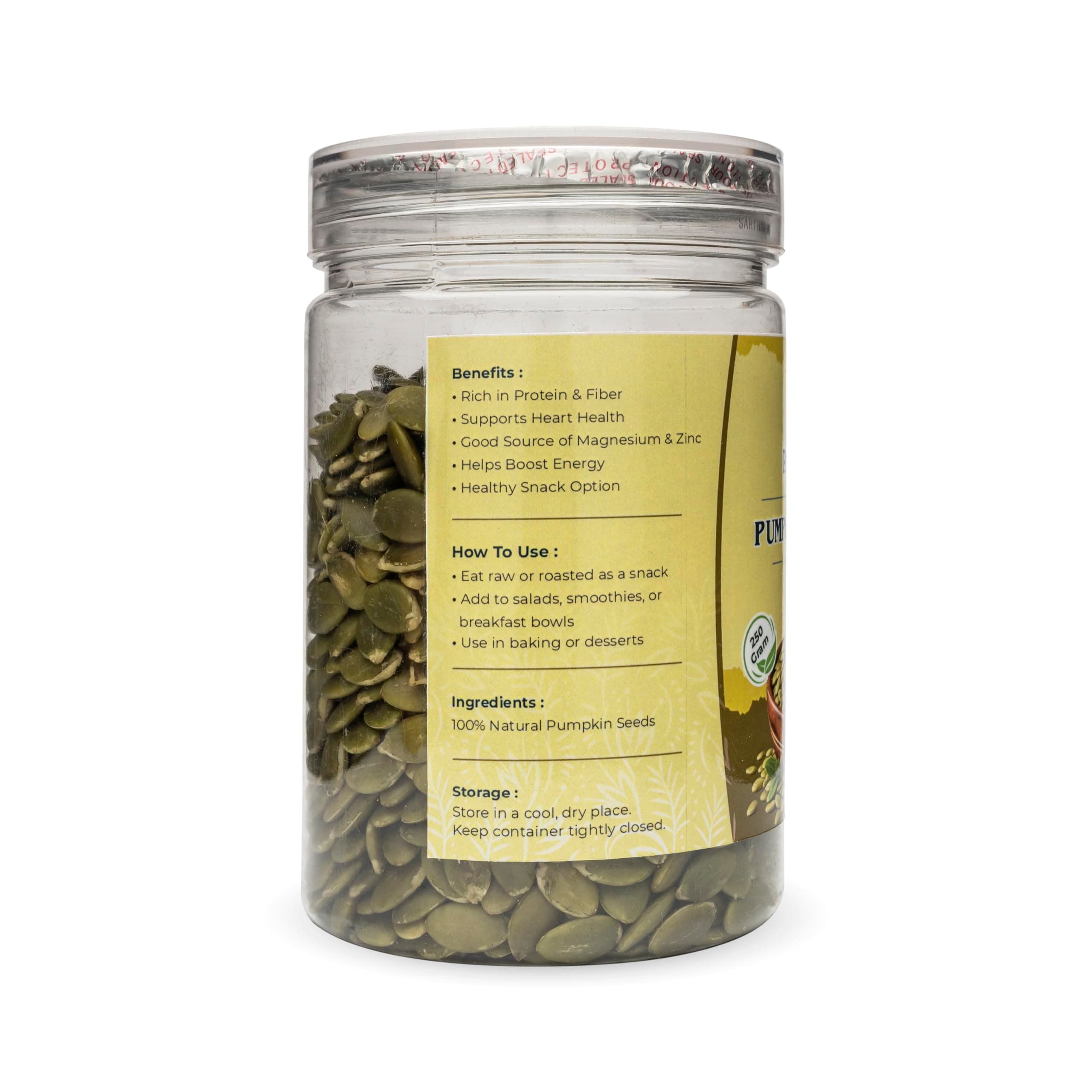 Pumpkin Seeds 250g | Premium Edible Grade Raw Seeds | High Protein, Fiber & Healthy Fats | Rich in Magnesium & Zinc | Natural Superfood Snack | Vegan, Gluten-Free, No Preservatives — image 2