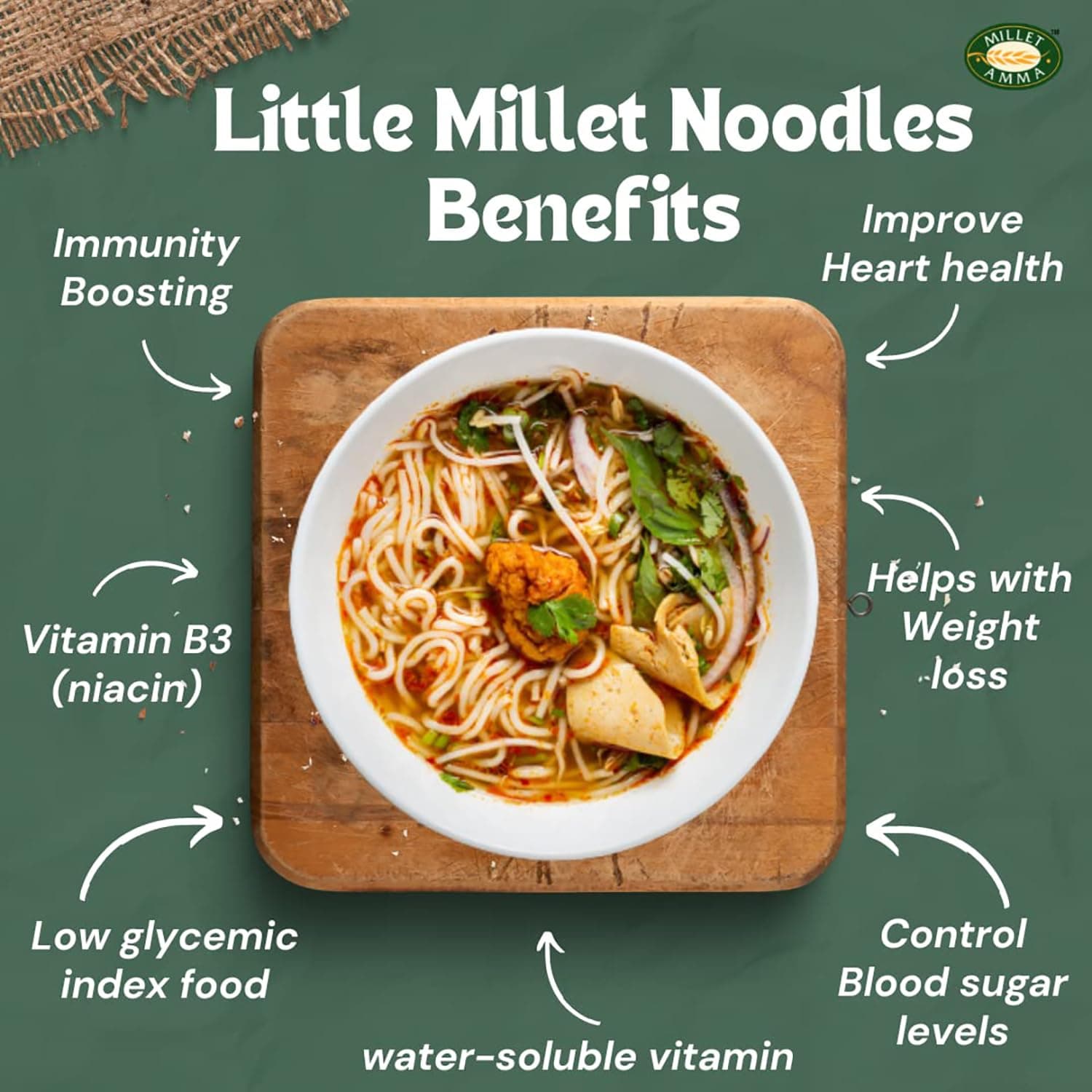 Millet Amma Little Millet Hakka Noodles | 180 Gms Pack | Easy & Ready To Cook | Zero Maida & 100% Vegan | Best Choice For Instant Breakfast & Dinner | Healthy Foods | Gluten Free — image 7
