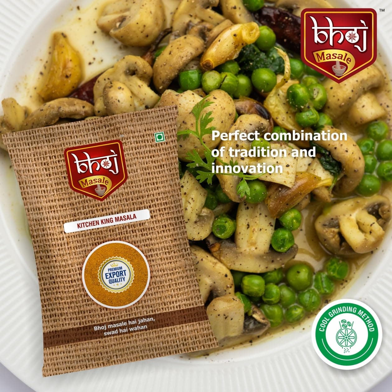 Bhoj Masale Kitchen King Masala Powder 100Gm|Exotic Indian Masala Spices|Essential For Any Kitchen Dish|Natural Spices Mix. No Colour, No Preservatives, No Onion & No Garlic (Jain Masale) — image 3