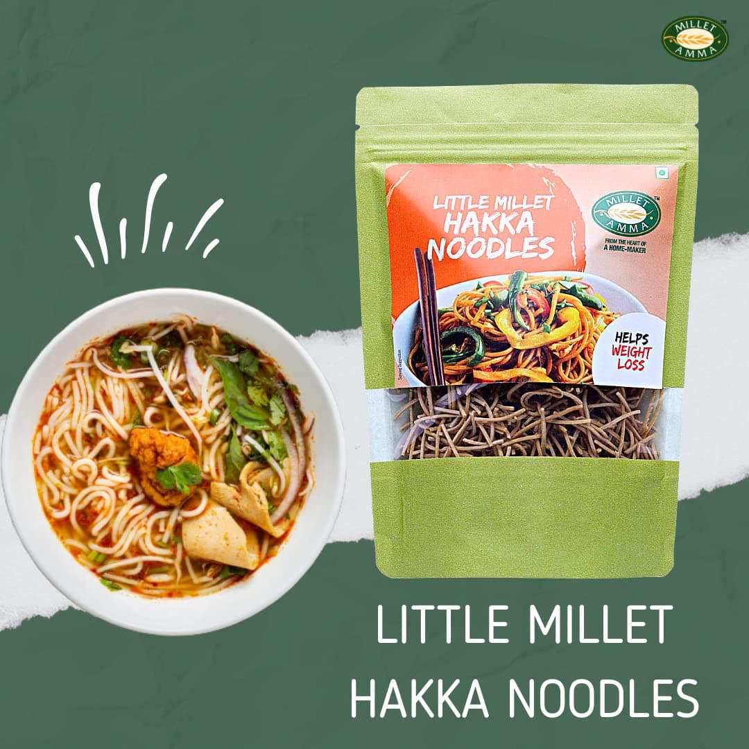 Millet Amma Little Millet Hakka Noodles | 180 Gms Pack | Easy & Ready To Cook | Zero Maida & 100% Vegan | Best Choice For Instant Breakfast & Dinner | Healthy Foods | Gluten Free — image 4