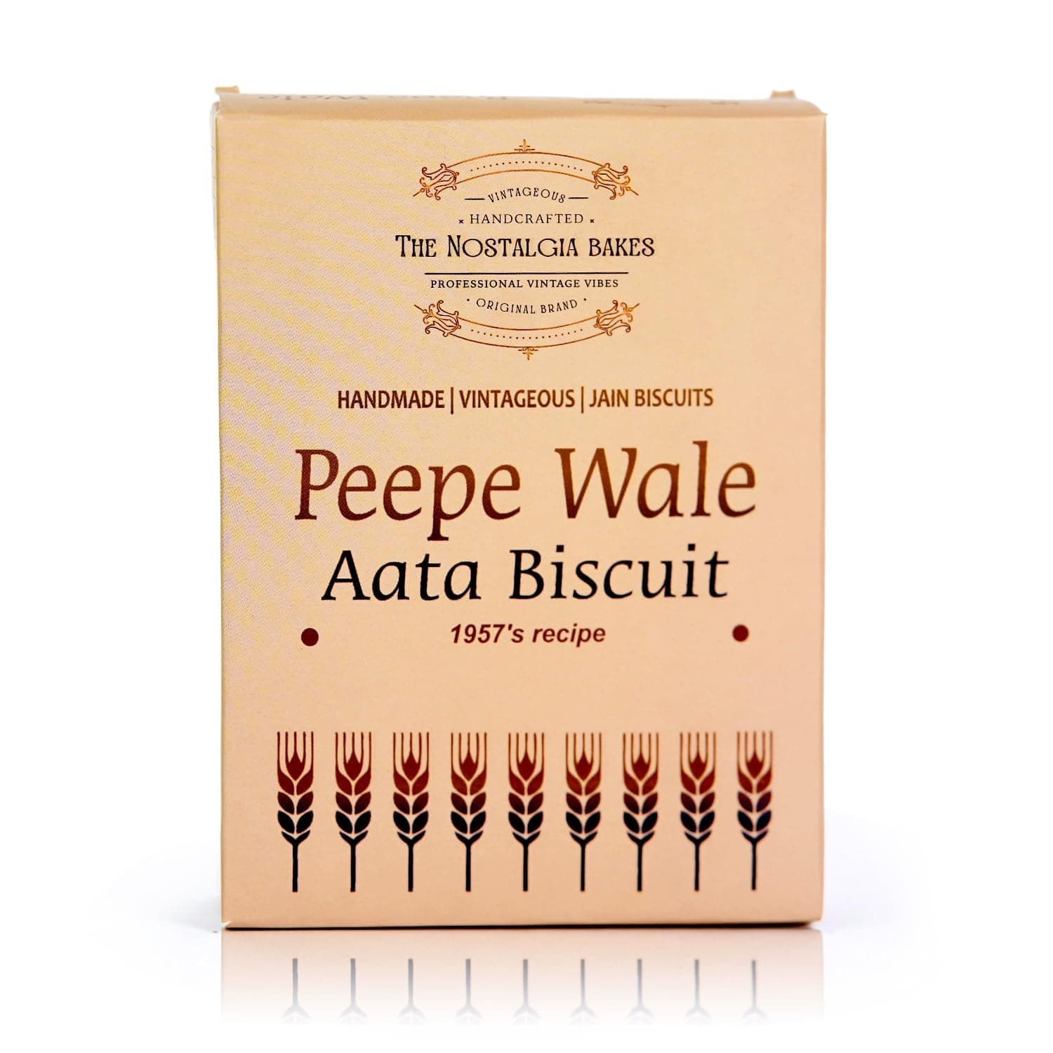 The Nostalgia Bakes Peepe Wale Aata Biscuits – Handmade Whole Wheat Cookies with 1957's Original Recipe – Traditional Indian Bakery Biscuits – Jain Friendly Tea-Time Snack – Premium Atta Cookies