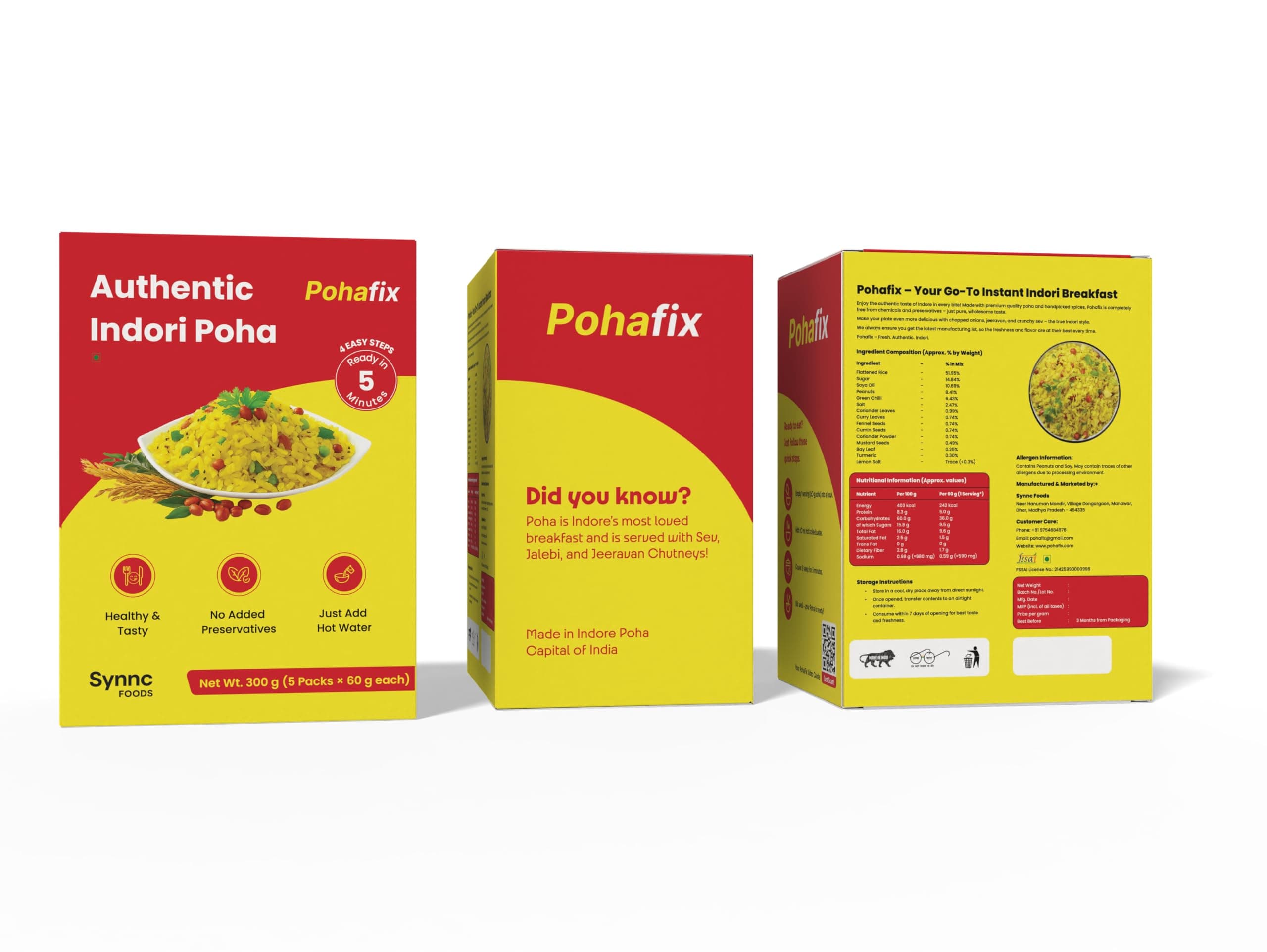 Instant Indori Khatta Mitha Poha 300 gram (60 * 5) With Indori Sev 100 gram (Indori Poha With Sev 100 Gram) — image 8