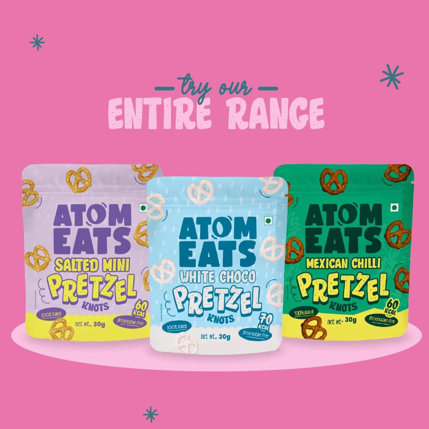 Atom Eats | Strawberry Pretzels 30g | Pack of 1 | Mini Pretzel Knots | Luxurious Strawberry Flavoured , Elegant Swirls - Perfect Gourmet Snack for Coffee, Wine, and Desserts - Imported Gift Quality | 100% Baked | Preservative Free — image 7