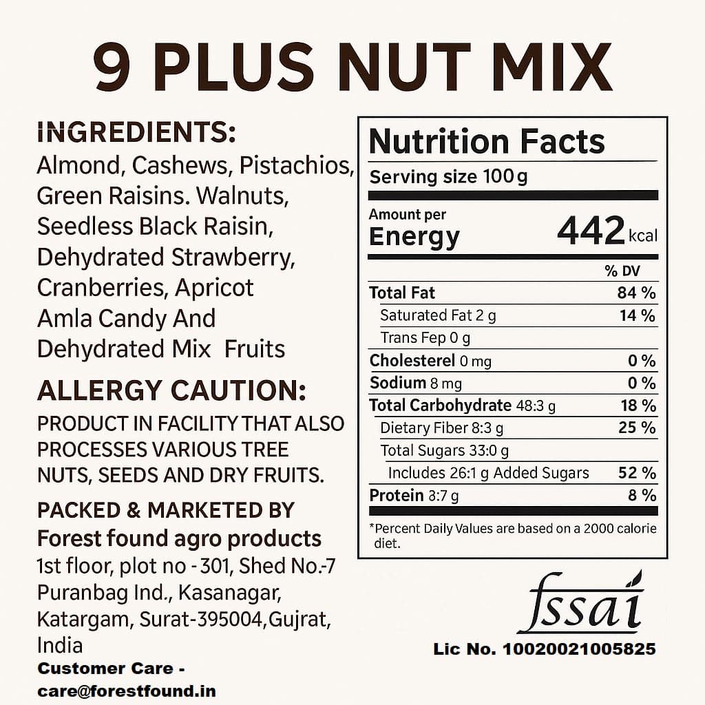 Forest Found 750g Premium Mix Dry Fruits & Nuts | 9+ Varieties Superfood Blend | Roasted Almonds, Cashews & Berries | Healthy Snack for Weight Loss & Immunity — image 2