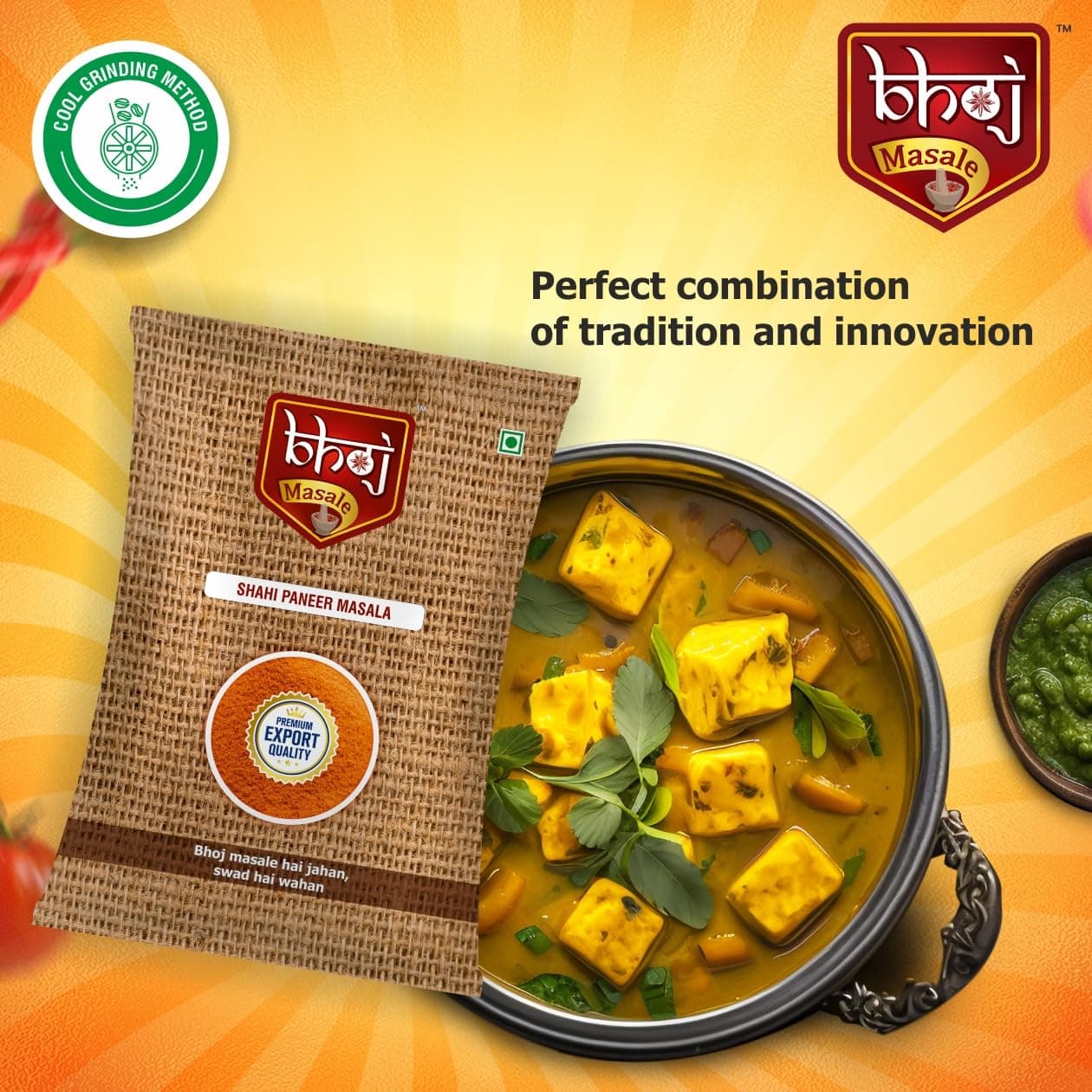 Bhoj Masale Shahi Paneer Masala Powder 100Gm |Authentic Blend Of Spices For Delicious North Indian Curry|Ideal For Home Cooks, No Colour, No Preservatives, No Onion & No Garlic (Jain Masala) — image 3